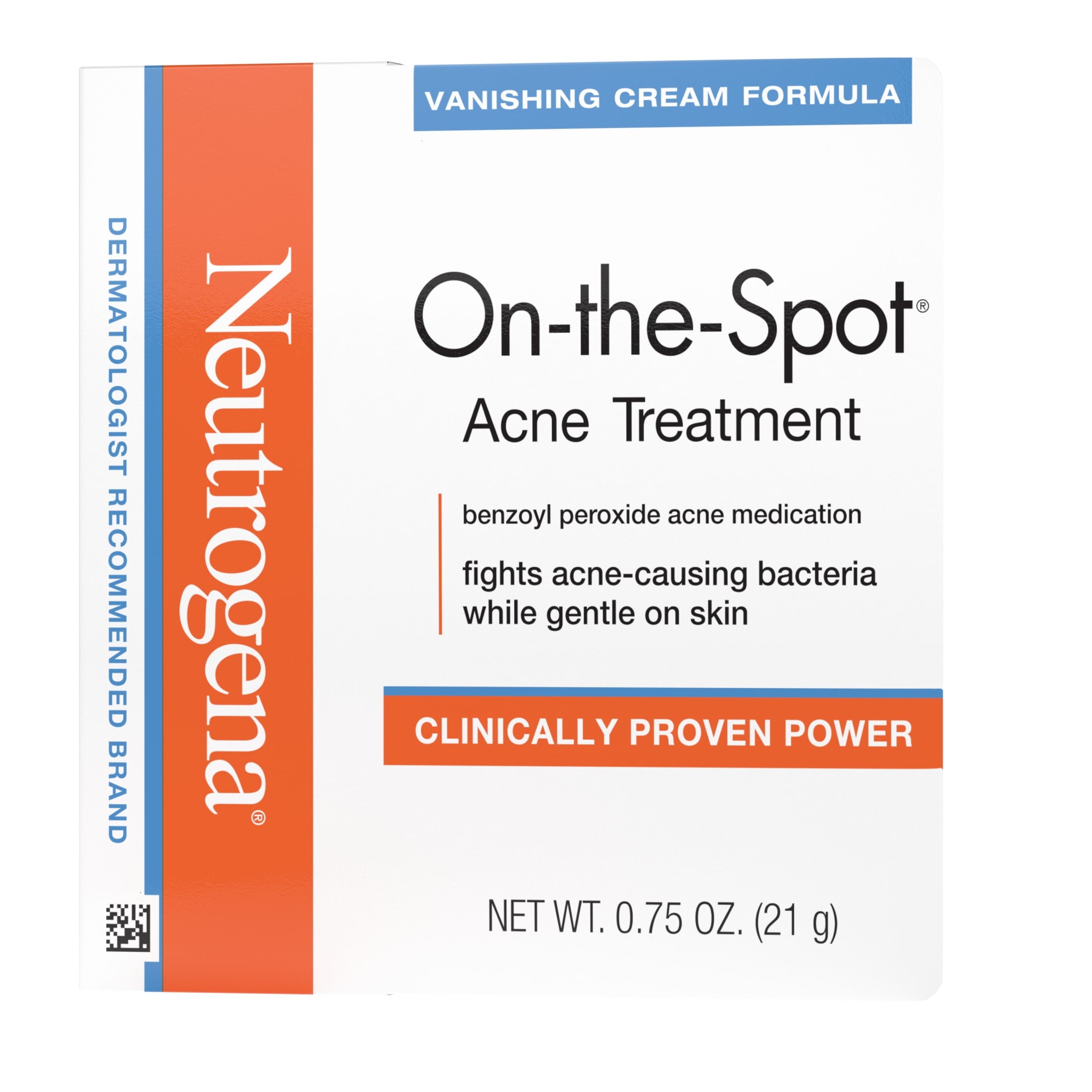 Neutrogena On-The-Spot Acne Spot Treatment. Benzoyl Peroxide 10%, Pimple Cream, 0.75 oz
