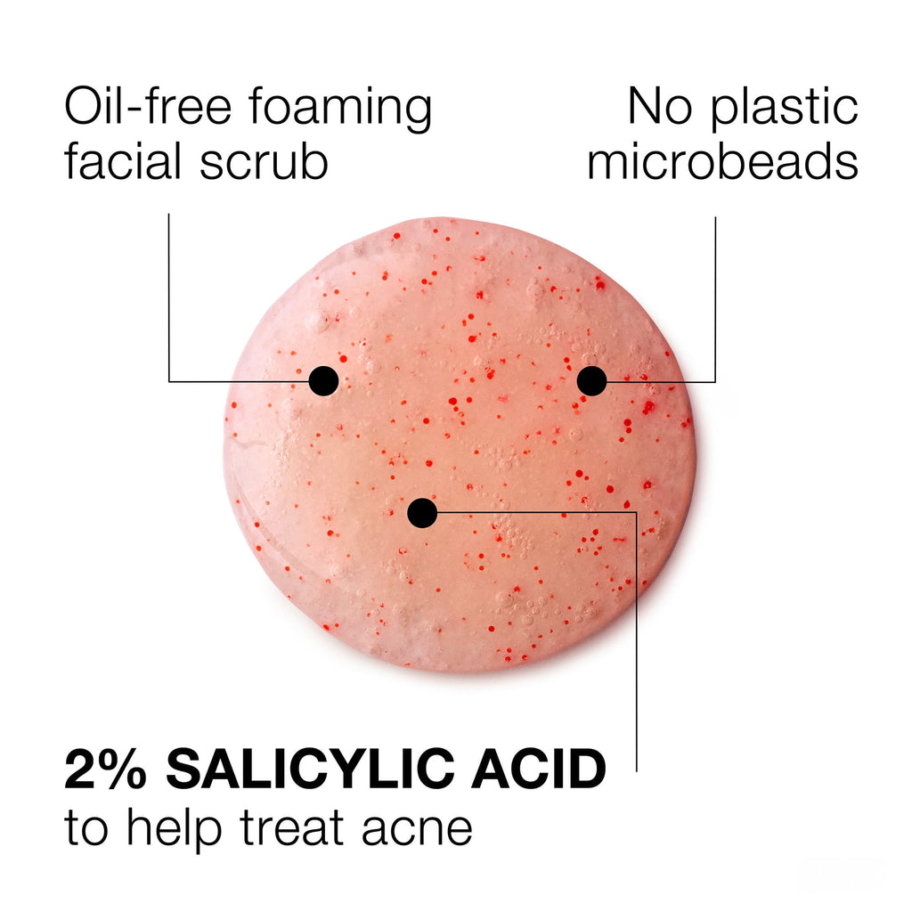 Neutrogena Oil-Free Pink Grapefruit Face Scrub, Salicylic Acid Acne Face Wash, 4.2 fl oz