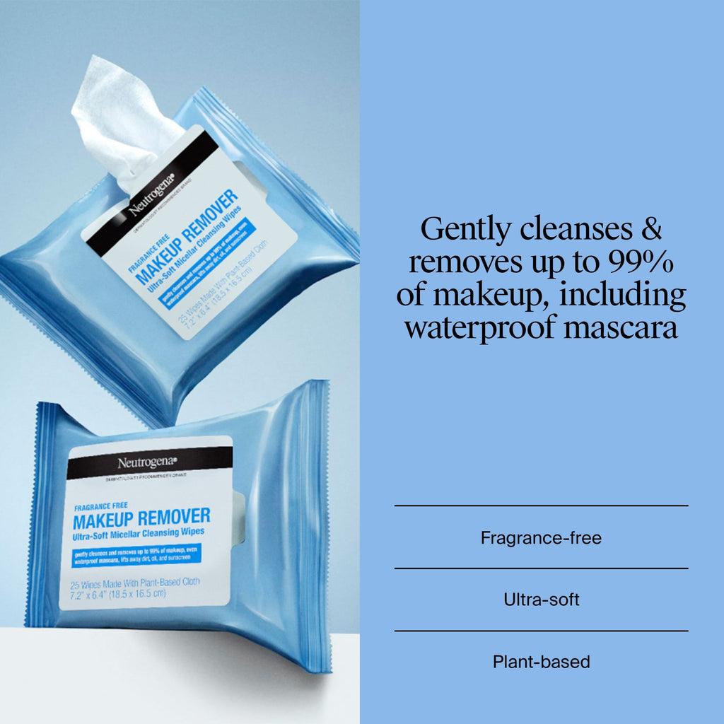 Neutrogena Makeup Remover Wipes Fragrance Free 25 Count