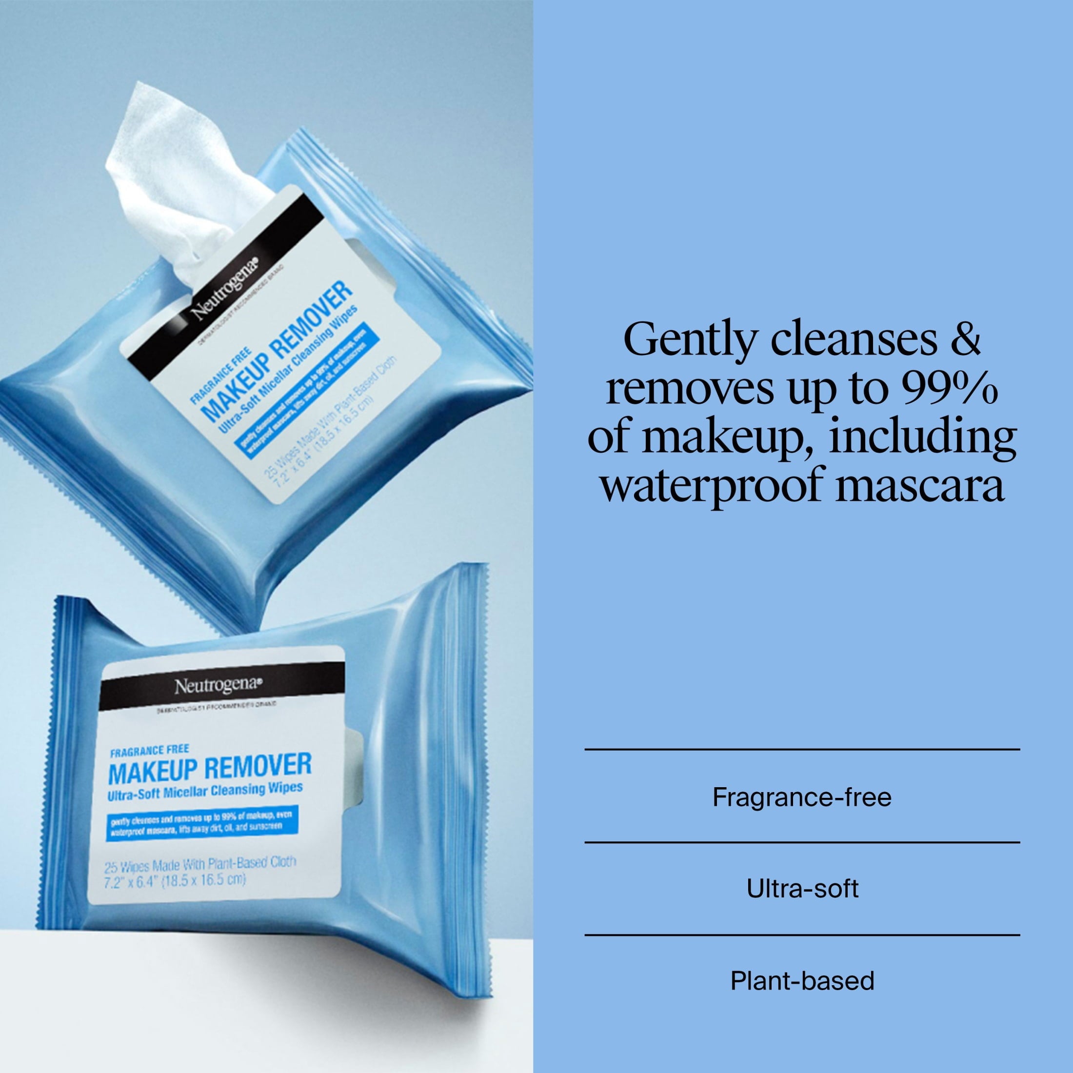 Neutrogena Makeup Remover Wipes Fragrance Free 25 Count