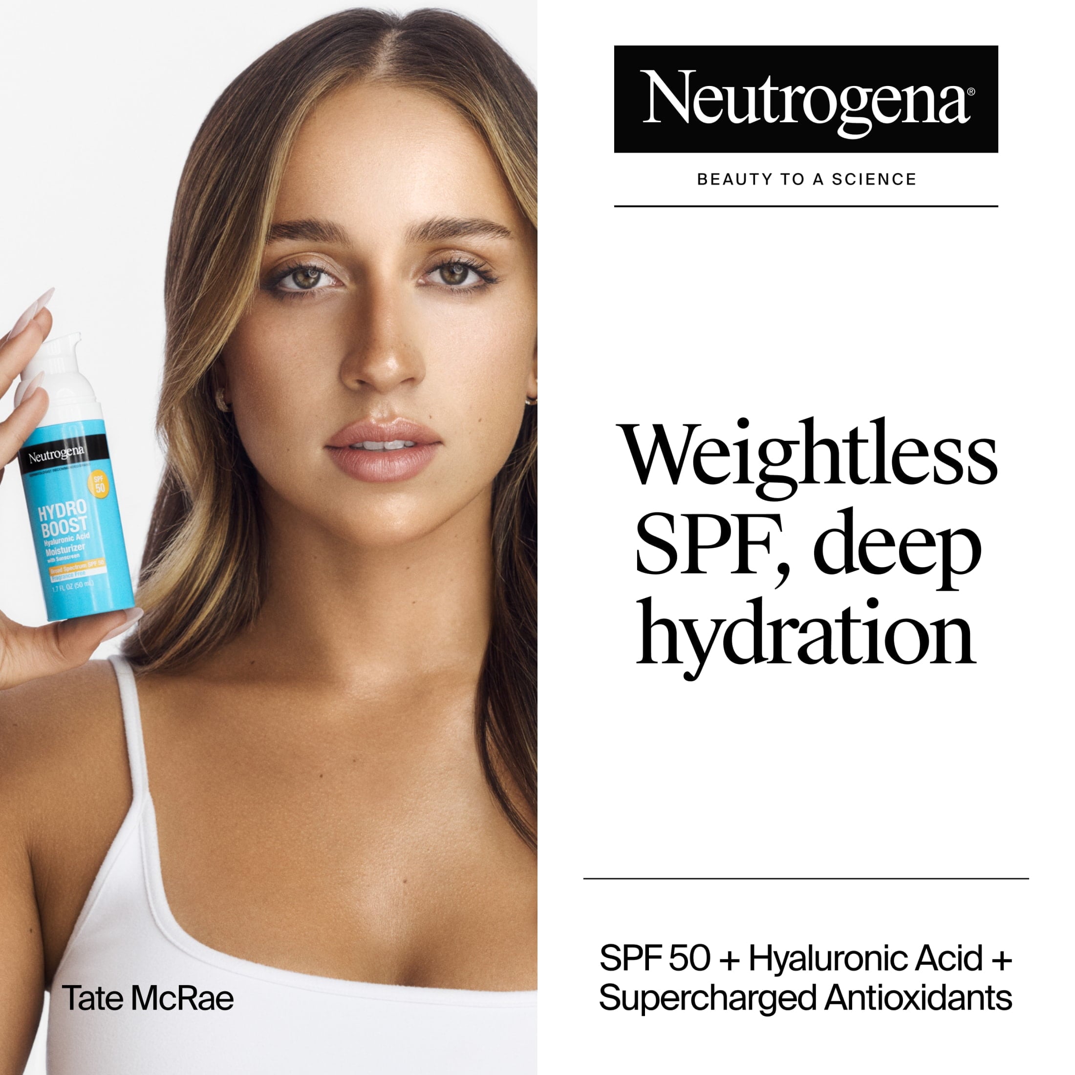 Neutrogena Hydro Boost Hyaluronic Acid SPF 50 Face Moisturizer Lotion, Skin Care, 1.7 oz