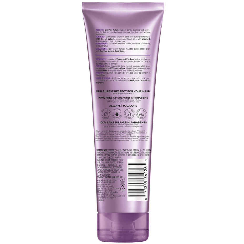 L'Oreal Paris EverPure Volume Sulfate Free Shampoo For Fine Hair, 8.5 fl oz