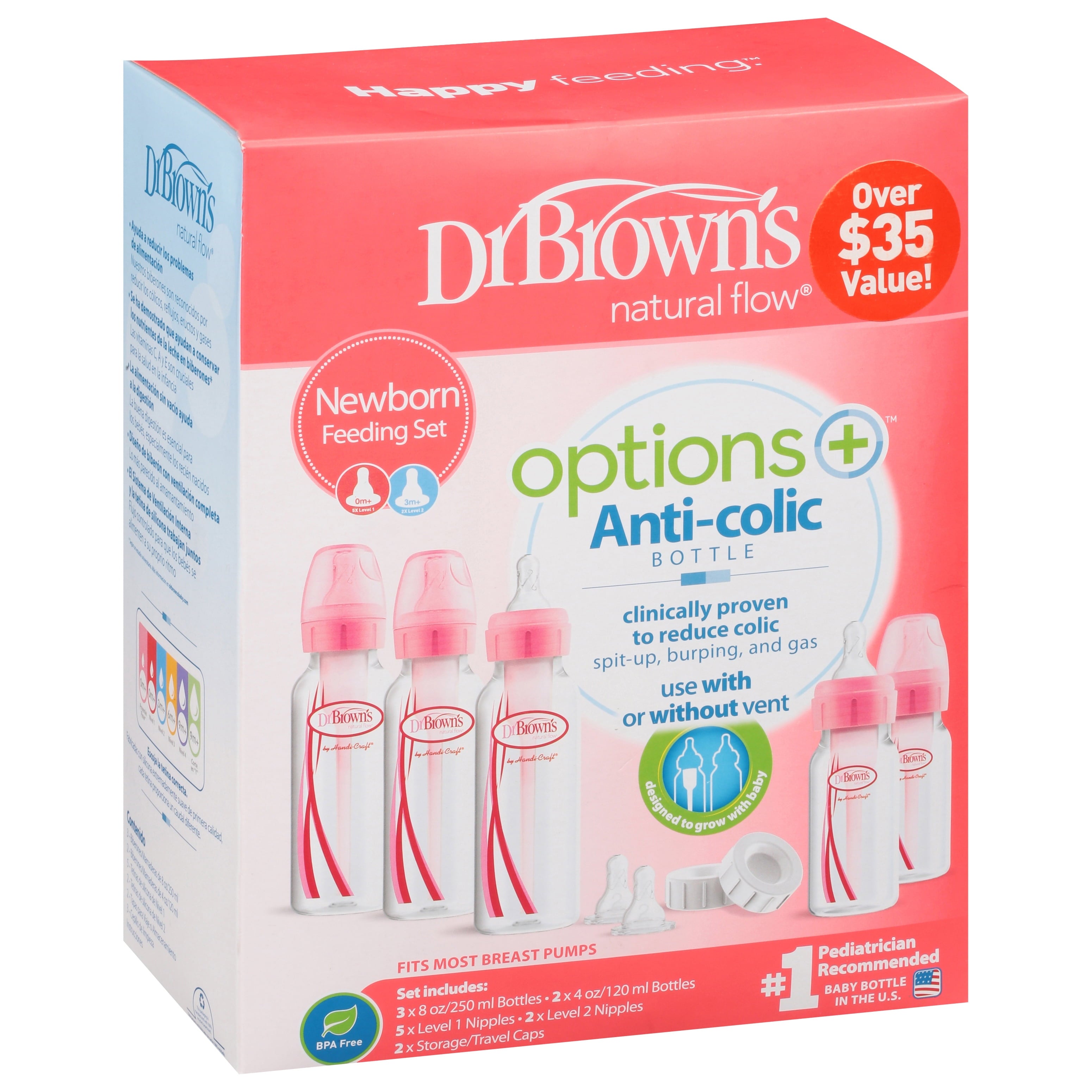 Dr. Brown's Options Feeding Bottles Gift Set in Pink