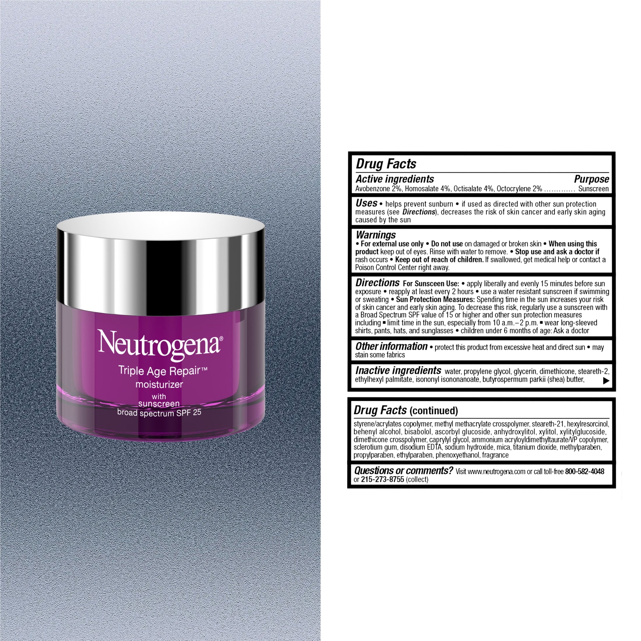 Neutrogena Triple Age Repair Moisturizer SPF 25, 1.7 fl oz