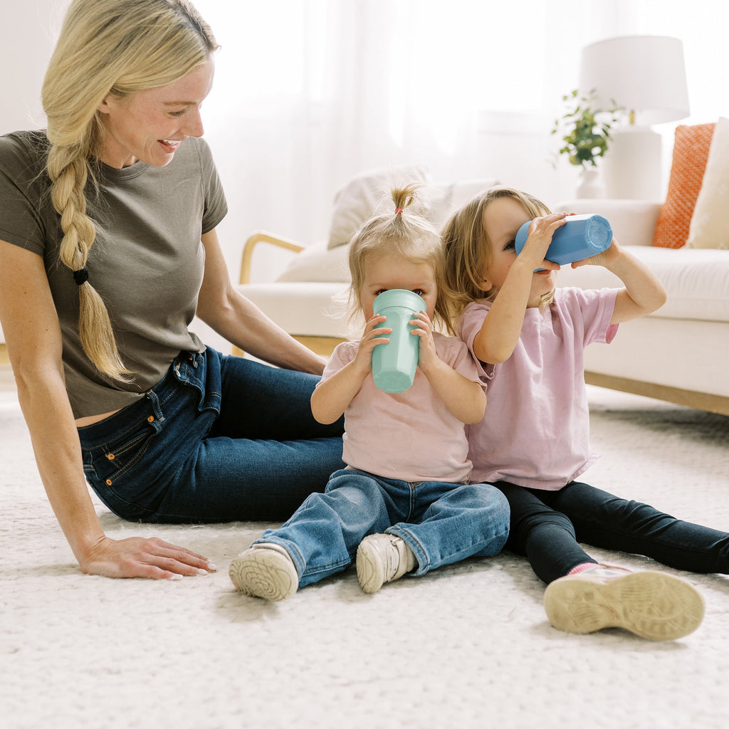 Dr. Brown's Milestones Cheers 360 Training Cup for Toddler/Baby, Leak-Free, Blue/Aqua, 10 oz, 9m+, 2-Pack