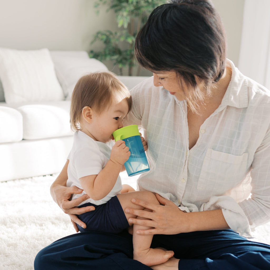 Dr. Brown's Milestones Straw-to-360 Convertible Toddler Cup Set, Blue/Green, 10 oz, 9m+, 1 Pack