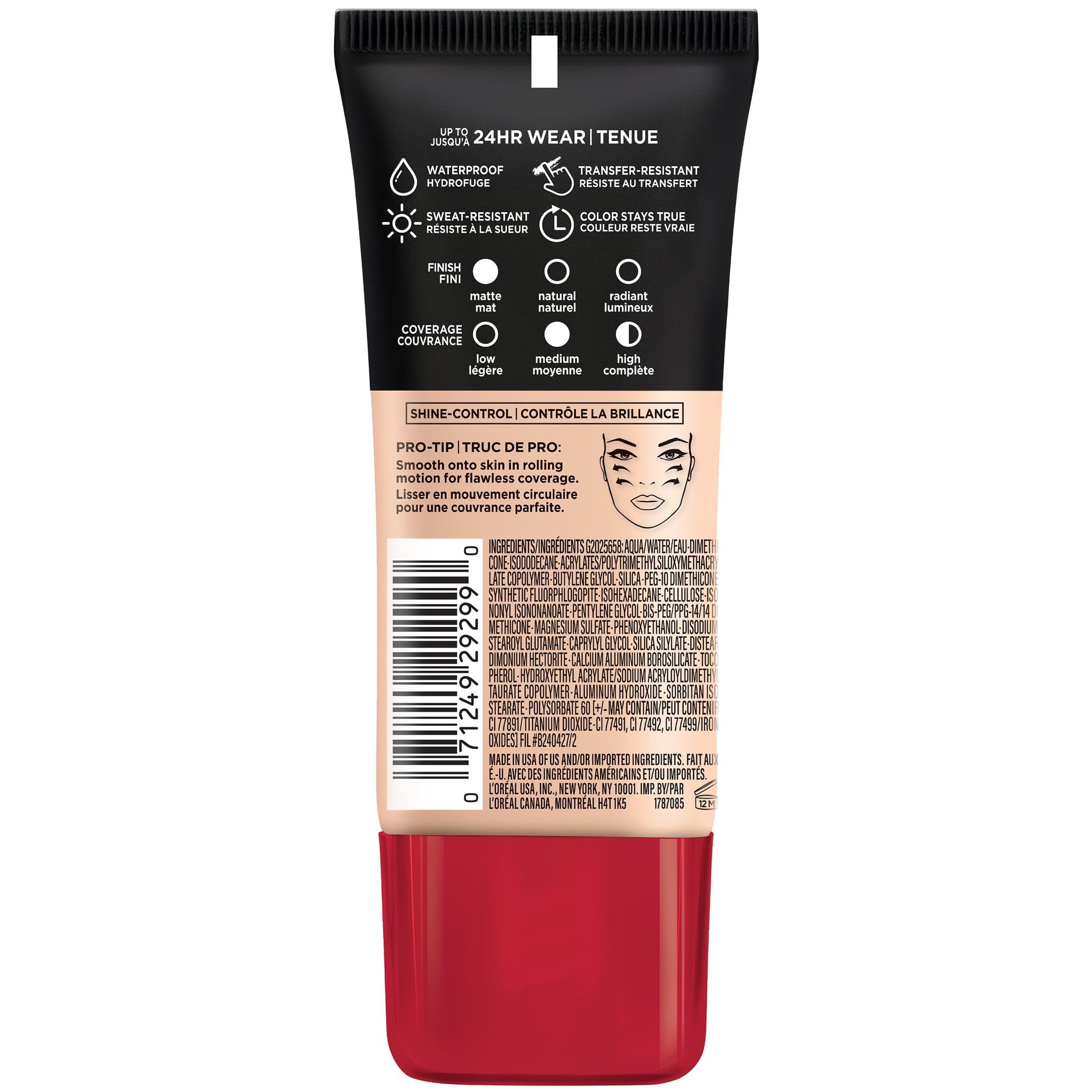L'Oreal Paris Infallible Pro-Matte Liquid Foundation Makeup, 101 Classic Ivory, 1 fl oz