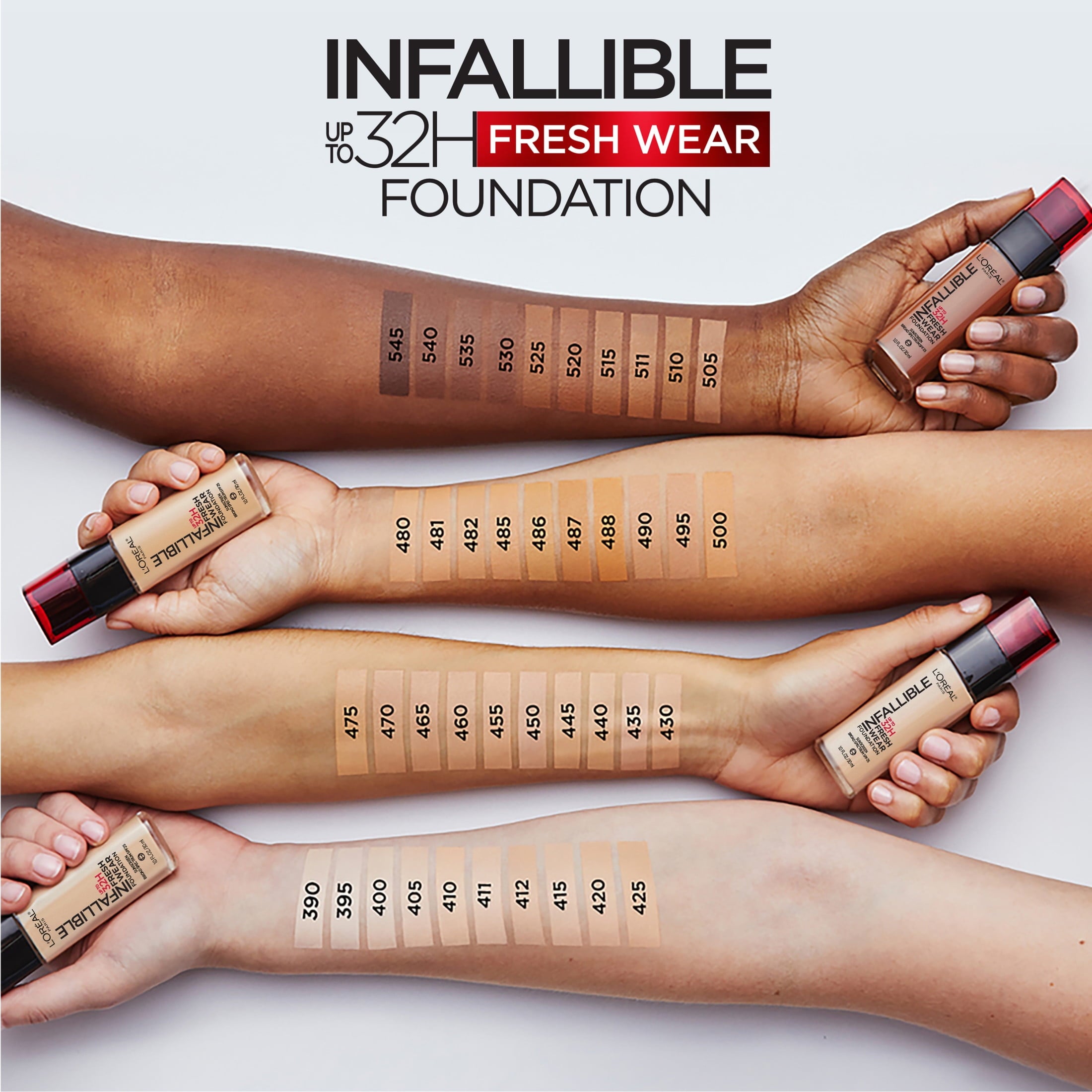 L'Oreal Paris Infallible Fresh Wear 32 Hr Liquid Foundation Makeup, 420 True Beige, 1 fl oz