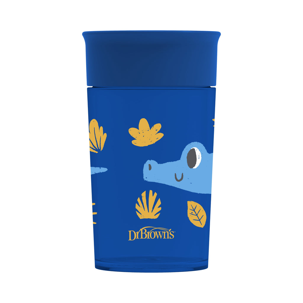 Dr. Brown's Milestones Cheers 360 Cup Spoutless Transition, Travel Friendly & Leak-Free, Green / Blue, 10 oz/300 ml, 2 Pack