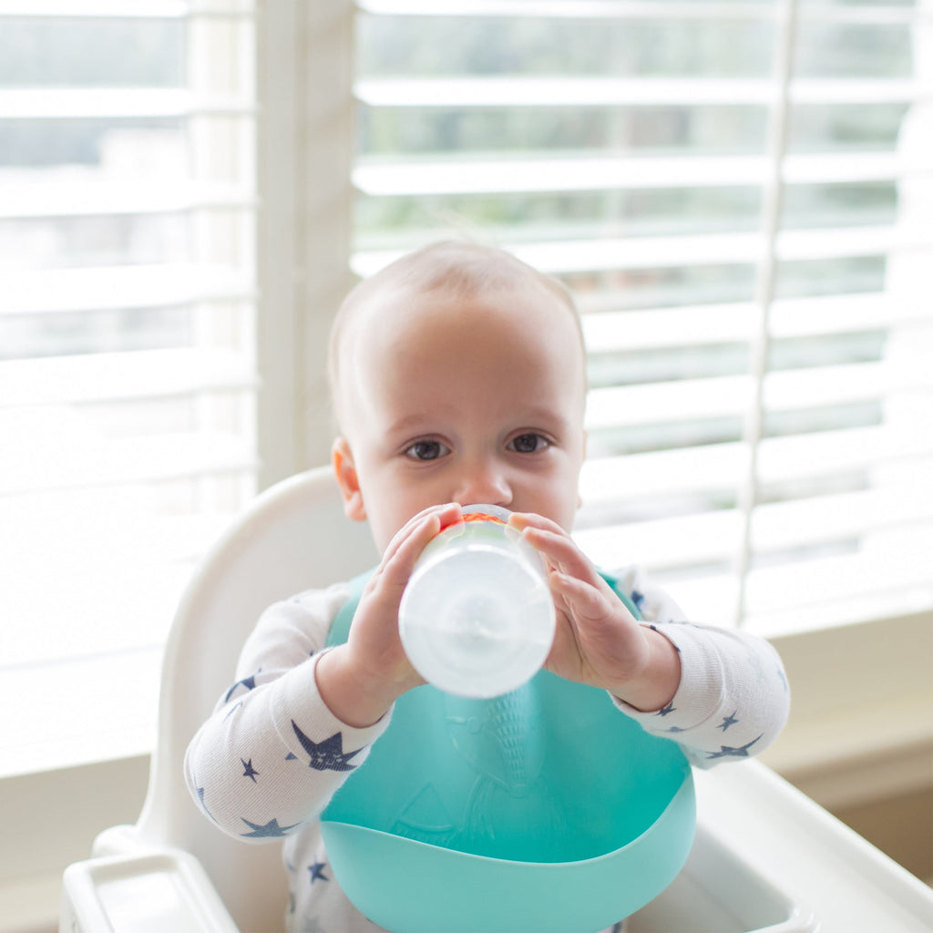 Dr. Brown's Milestones Narrow Sippy Bottle, 100% Silicone Soft Sippy Spout, 8oz 6m+, Bunny, 1-Pack