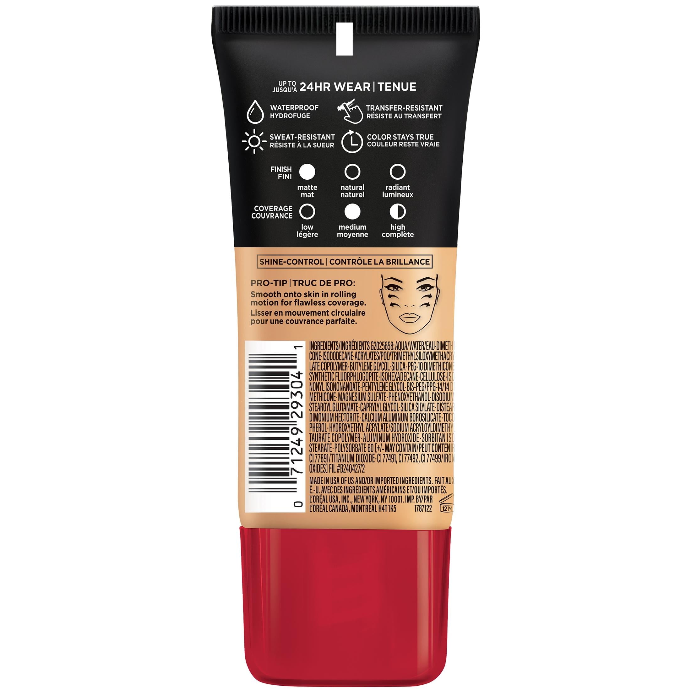 L'Oreal Paris Infallible Pro-Matte Liquid Foundation Makeup, 105 Natural Beige, 1 fl oz