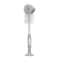 Dr. Brown's Baby Bottle Brush with Suction Cup Stand, Sponge, Scrubber and Nipple Cleaner Gray, 1 Pack