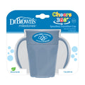 Dr. Brown's Milestones Cheers 360 Cup Spoutless Transition Cup with Handles for Easy Grip & Leak-Free Learning, Blue, 7 oz/200 mL, 6m+ (Colors May Vary)