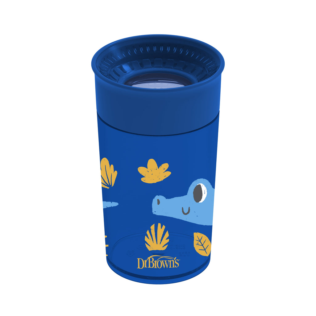 Dr. Brown's Milestones Cheers360 Training Sippy Cups for Babies and Toddlers - Blue Animals - 10oz - 9m+