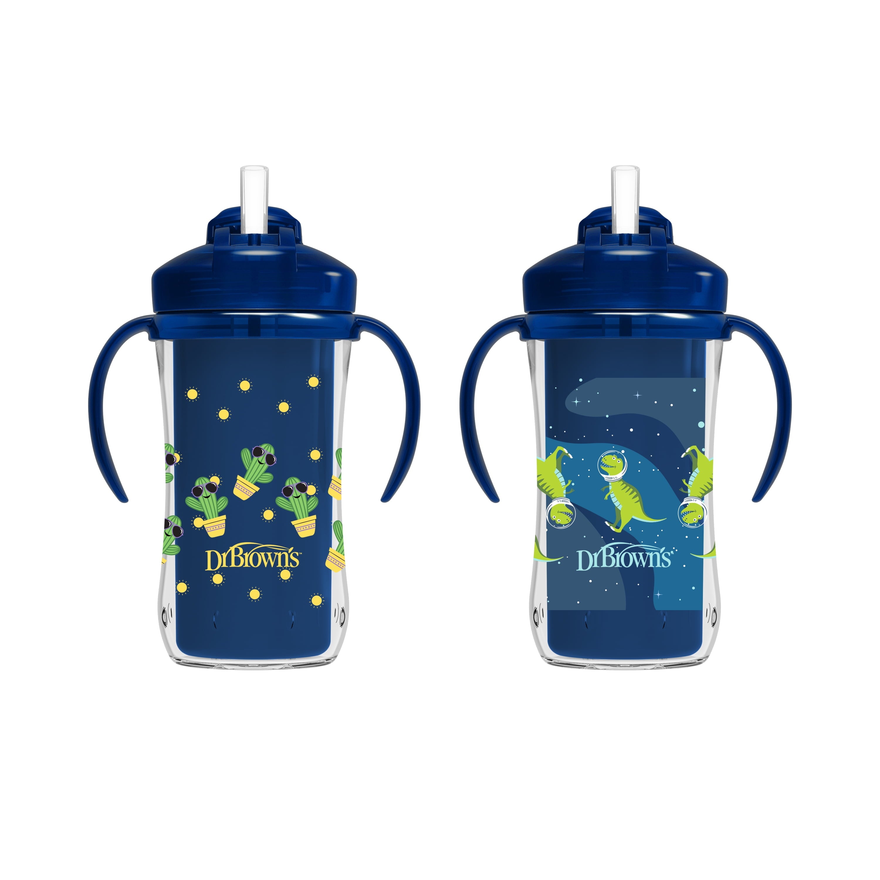 Dr. Brown’s Milestones Insulated Sippy Cup with Straw and Handles - Blue - 10oz - 2pk - 12m+