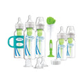 Dr. Brown's Natural Flow Anti-Colic Options+ Narrow Bottle to Sippy Gift Set with Soft Silicone Sippy Spout, Removable Silicone Handles, Travel Cap and Bottle Brush Bottle to Sippy Gift Set, Blue Bottle