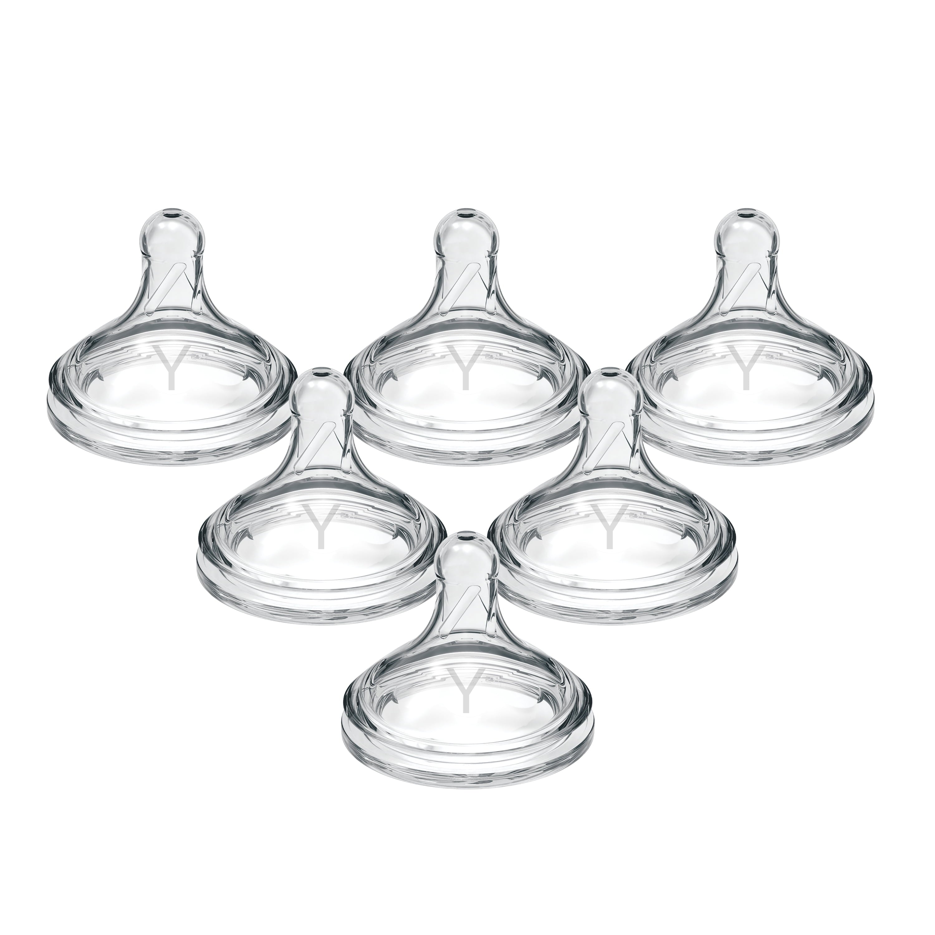 Dr. Brown's Natural Flow Y-Cut, Wide-Neck Baby Bottle Nipple, Fast Flow, 9m+, 100% Silicone, 6 Pack