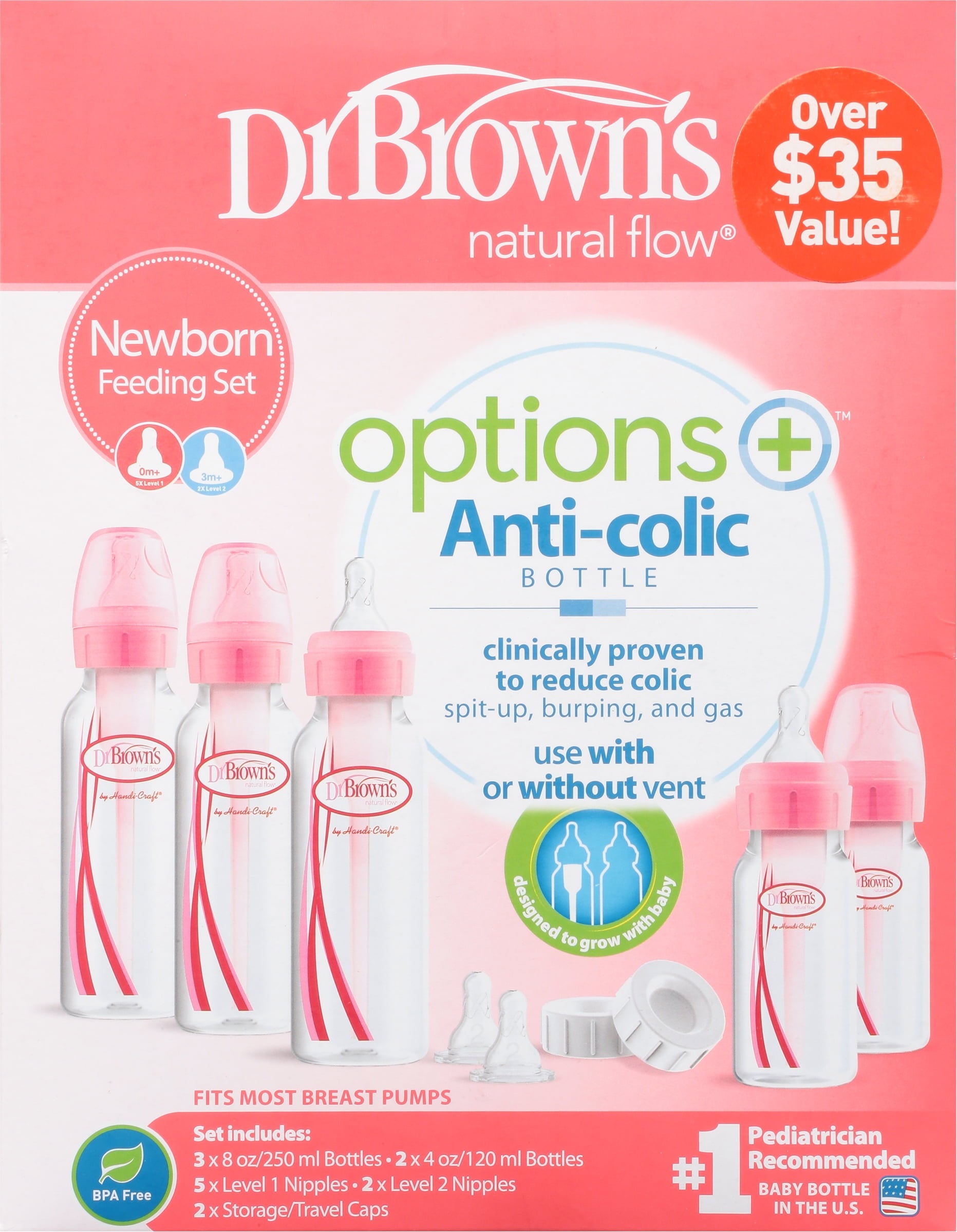 Dr. Brown's Options Feeding Bottles Gift Set in Pink
