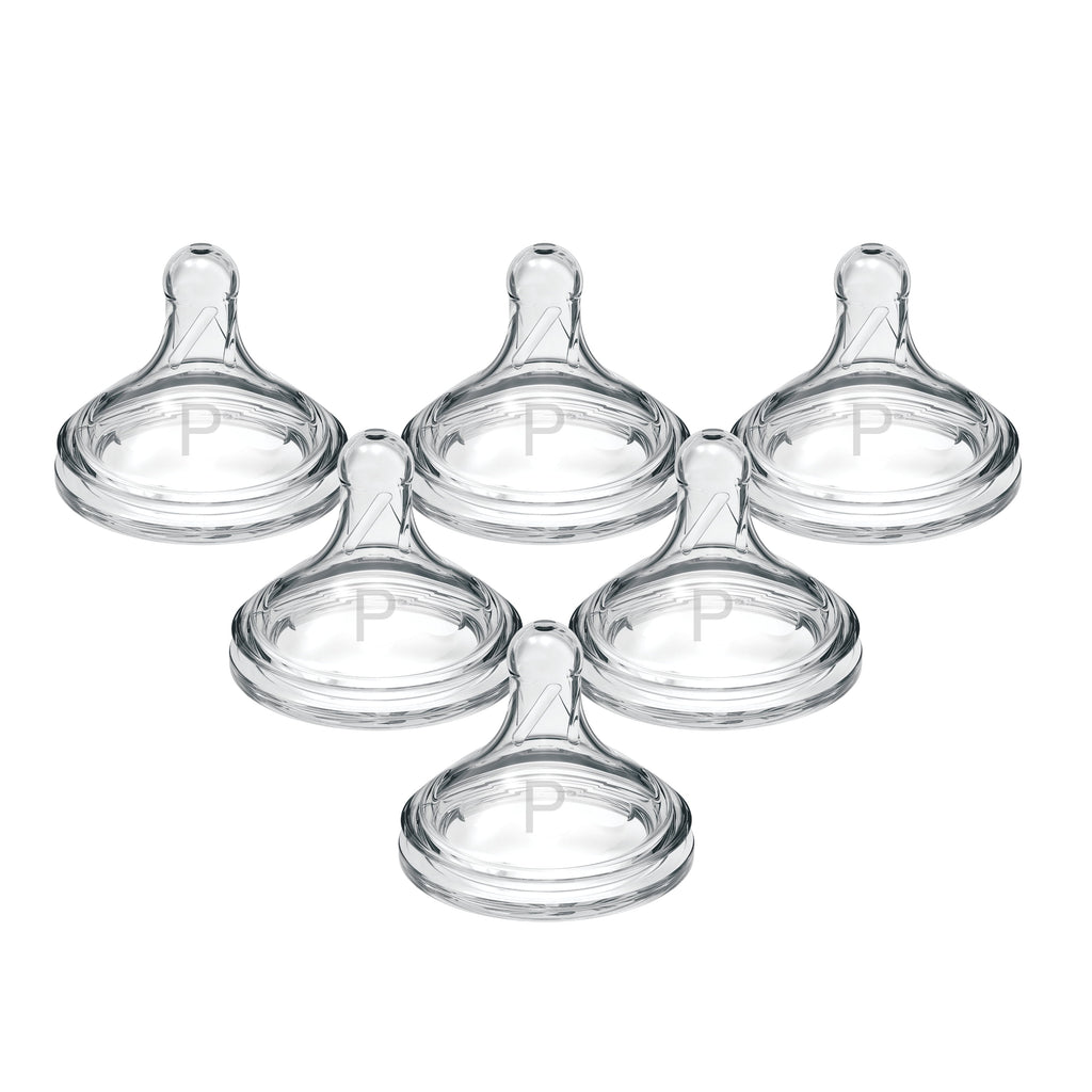 Dr. Brown's Options+ Wide-Neck Baby Bottle Nipple - Preemie, Slowest Flow - 6-Pack - 0m+