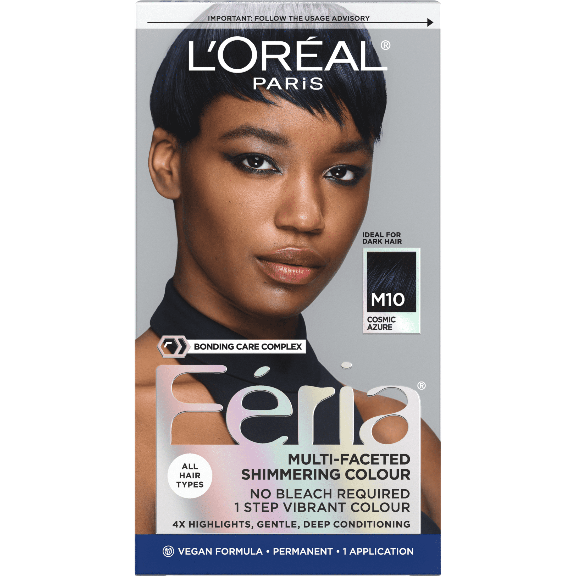 L'Oreal Paris Feria Midnight Bold Hair Color, M10 Cosmic Azure