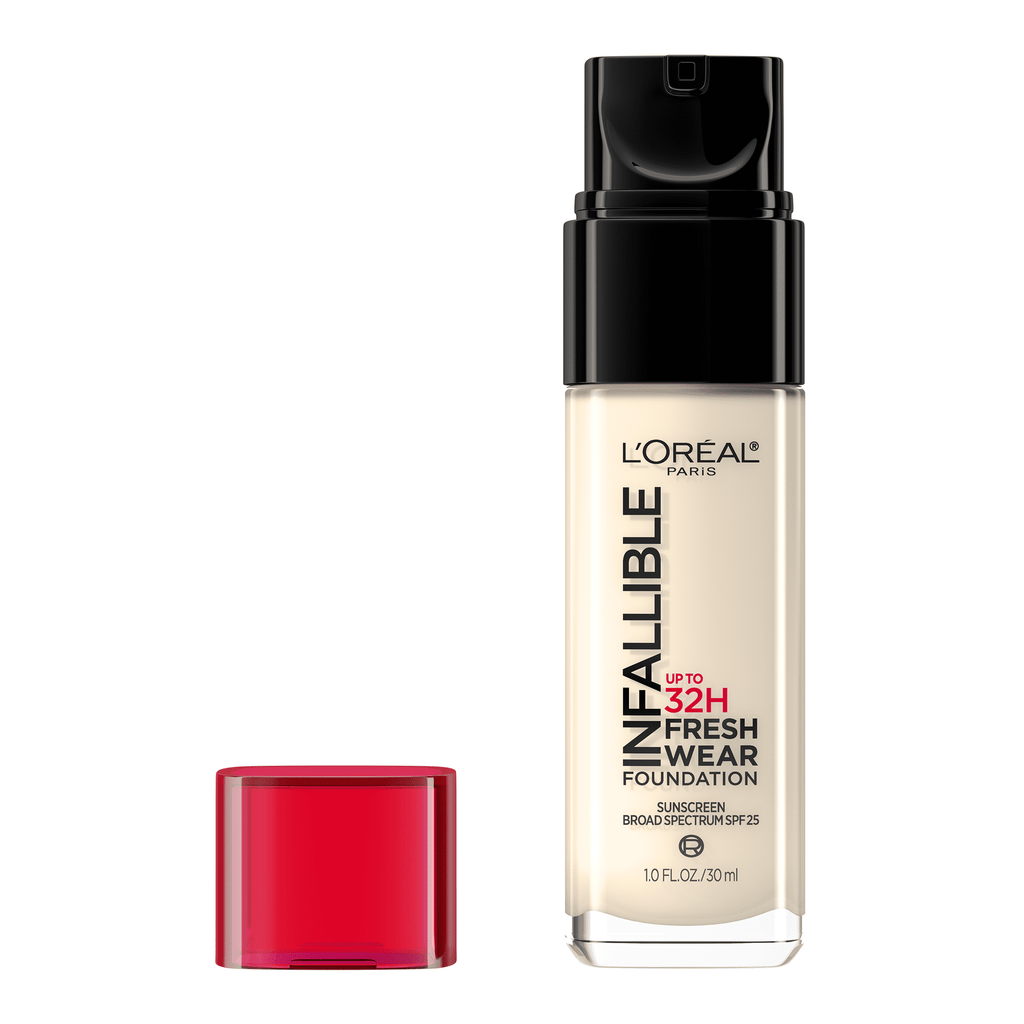 L'Oreal Paris Infallible Fresh Wear 32 Hr Liquid Foundation Makeup, 390 Snow, 1 fl oz