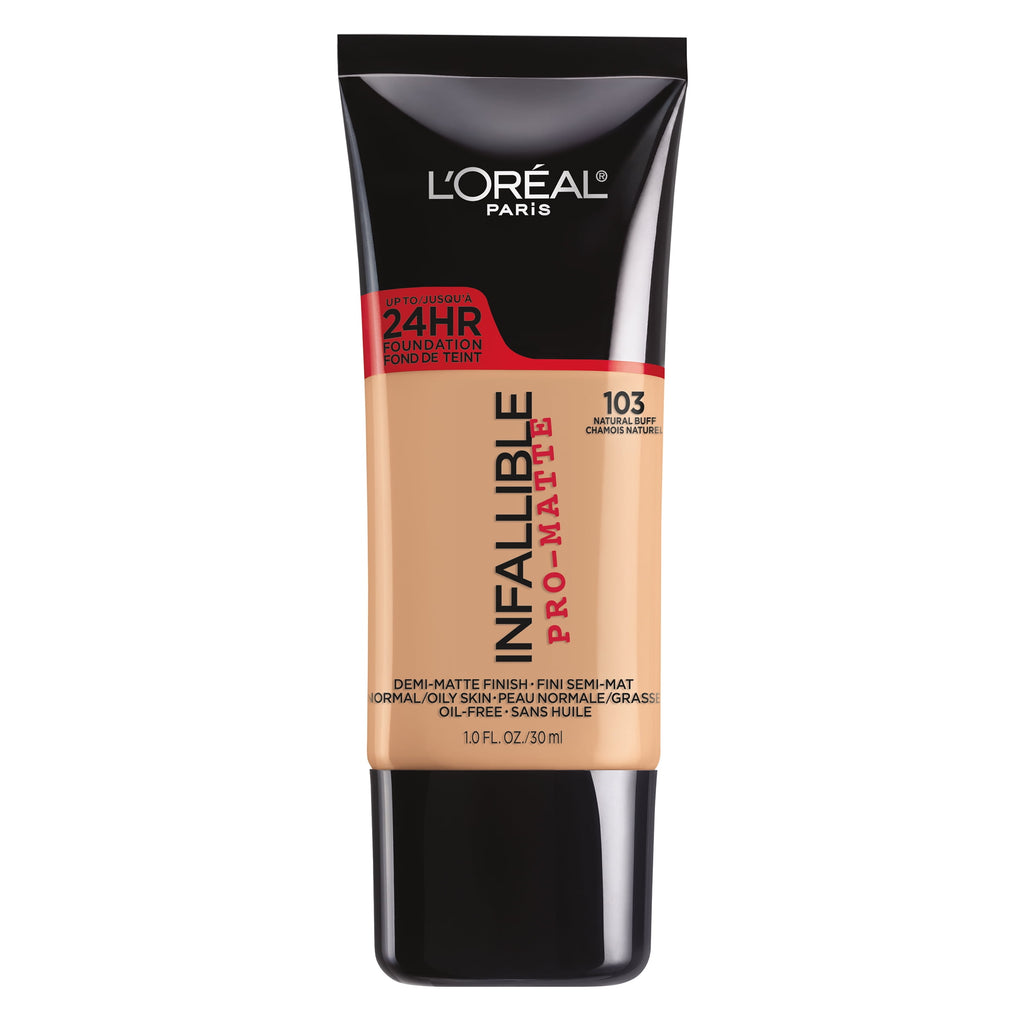 L'Oreal Paris Infallible Pro-Matte Blendable Foundation, Oil Free, 103 Natural Buff, 1 fl. oz.