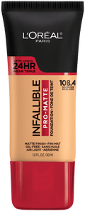 L'Oreal Paris Infallible Pro-Matte Liquid Foundation Makeup, 108.4 Golden Sun, 1 fl oz