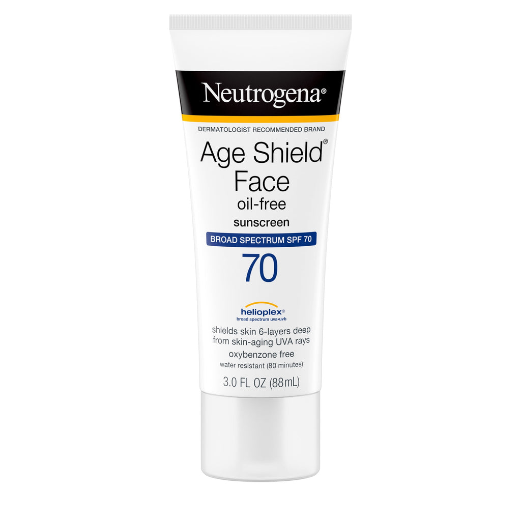 Neutrogena Age Shield Face Oil-Free Sunscreen, SPF 70 Sunblock, 3 fl oz