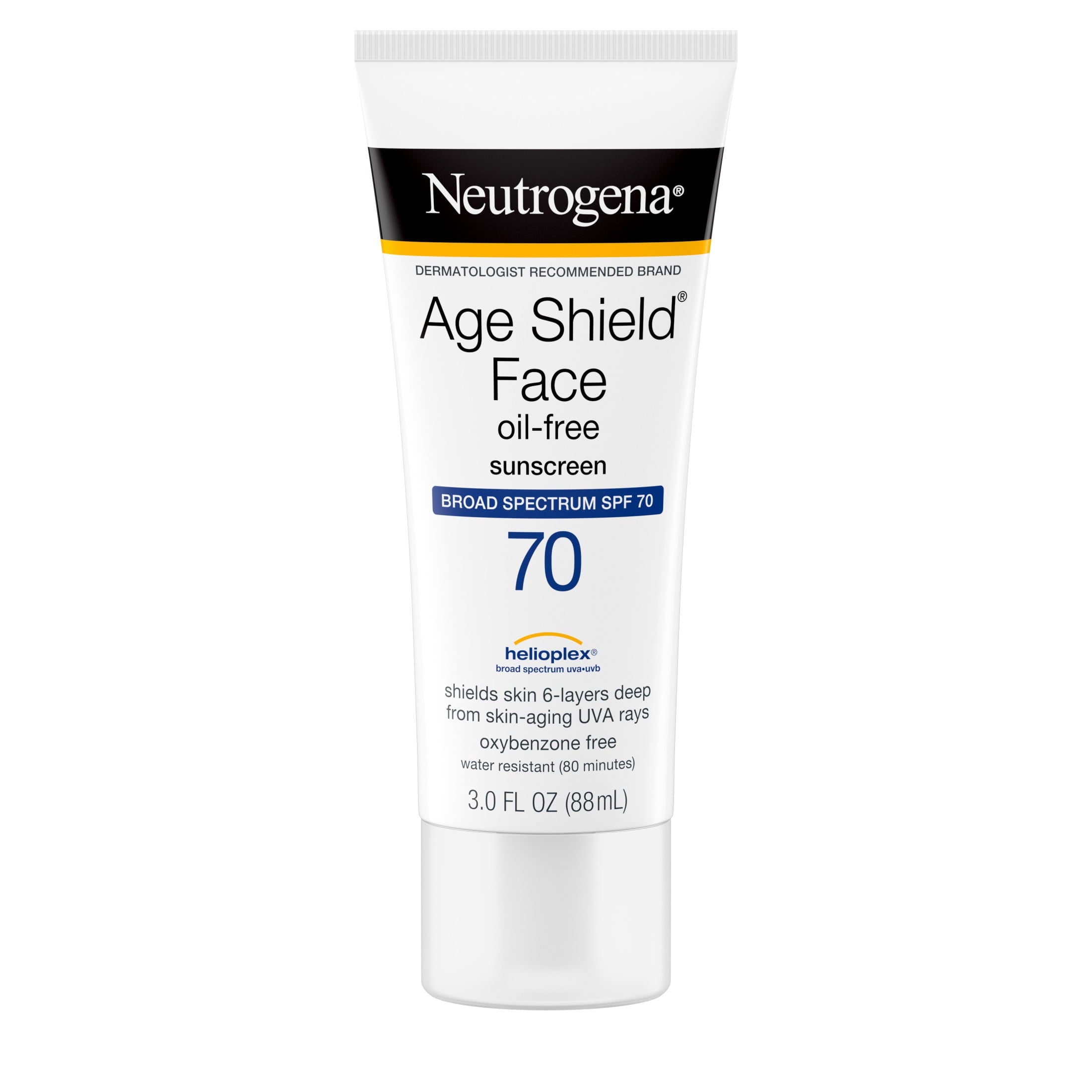 Neutrogena Age Shield Face Oil-Free Sunscreen, SPF 70 Sunblock, 3 fl oz