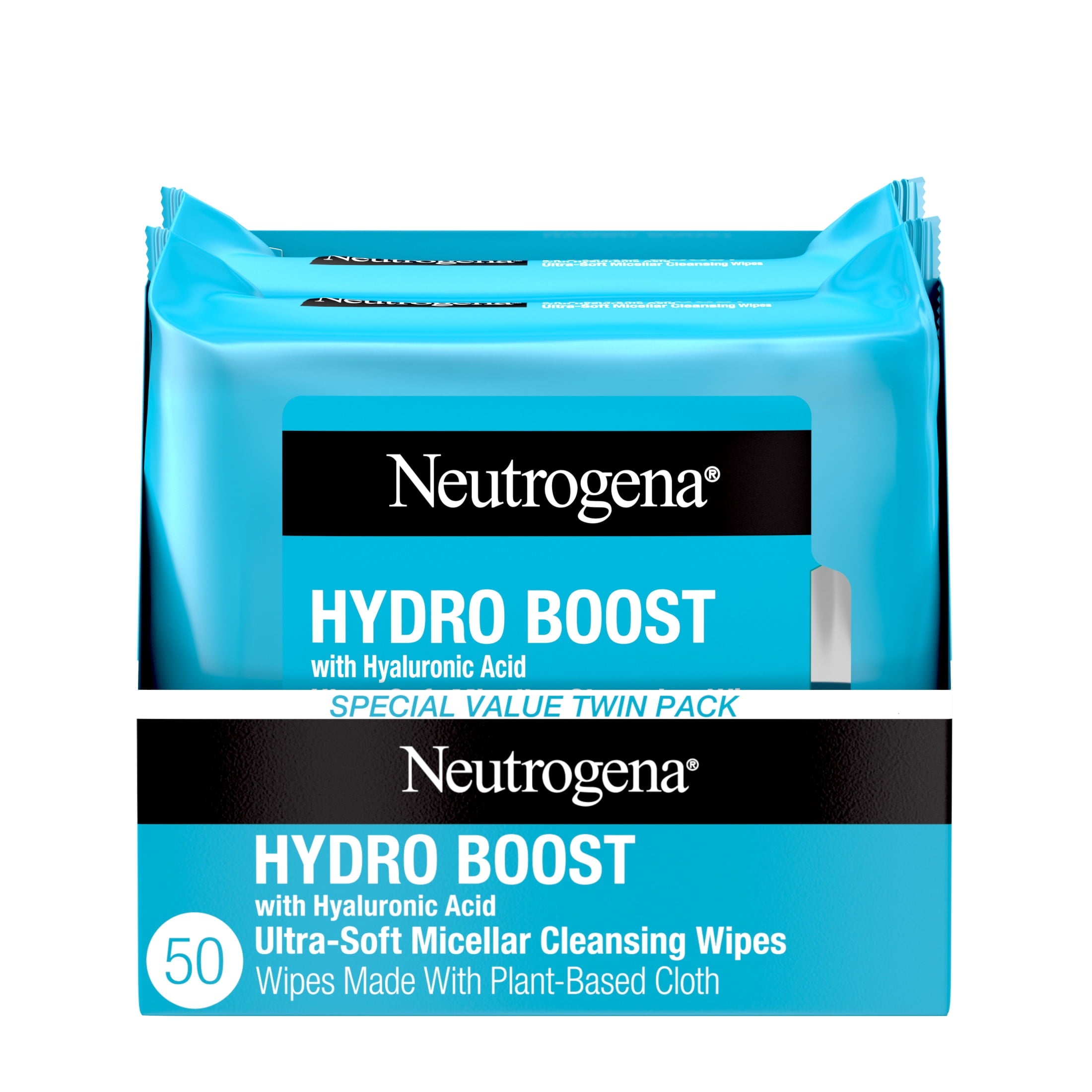 Neutrogena Hydro Boost Makeup Remover Wipes & Face Cleansing Towelettes, 50 Count