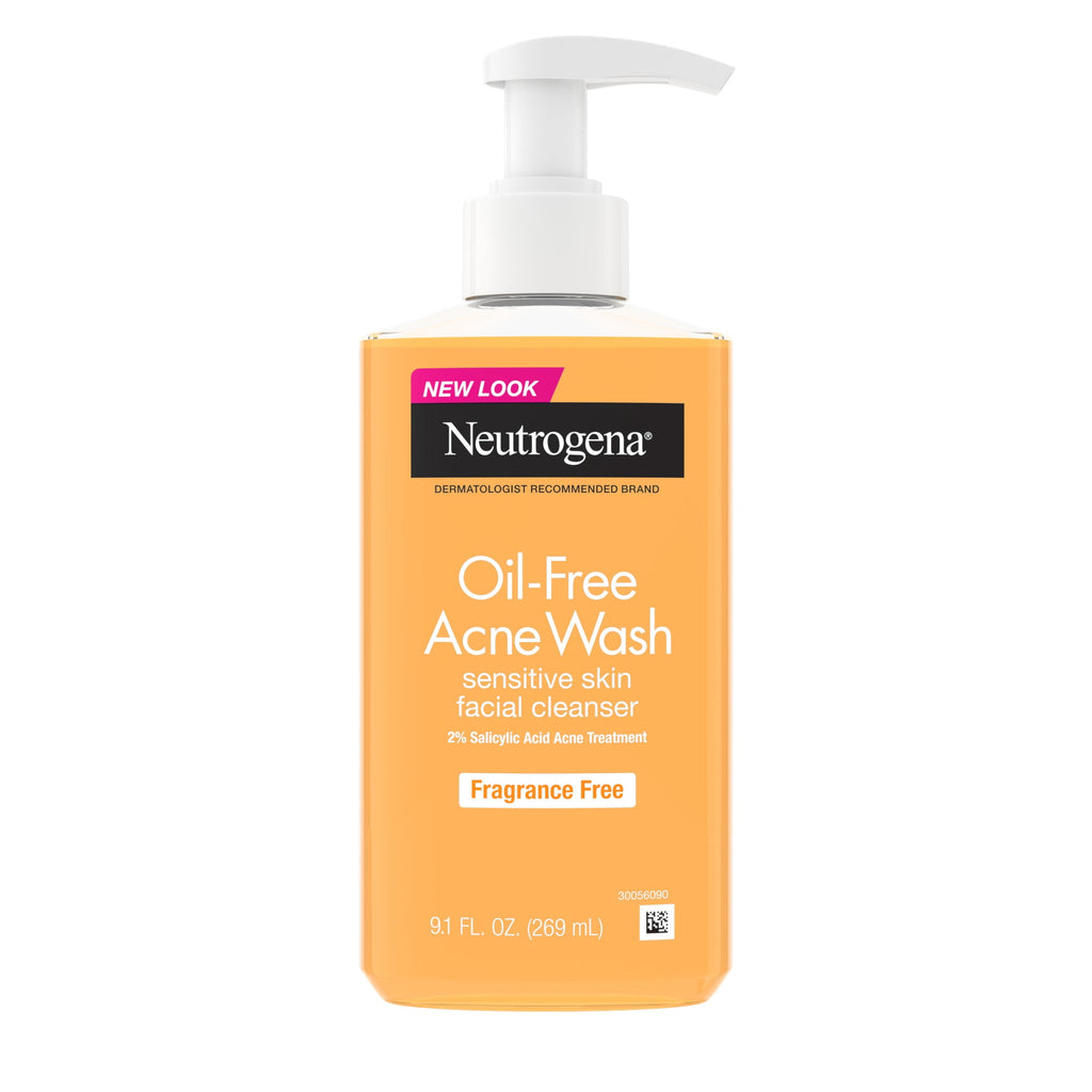 Neutrogena Oil-Free Acne Face Wash, Fragrance Free, 2% Salicylic Acid, 9.1 fl oz