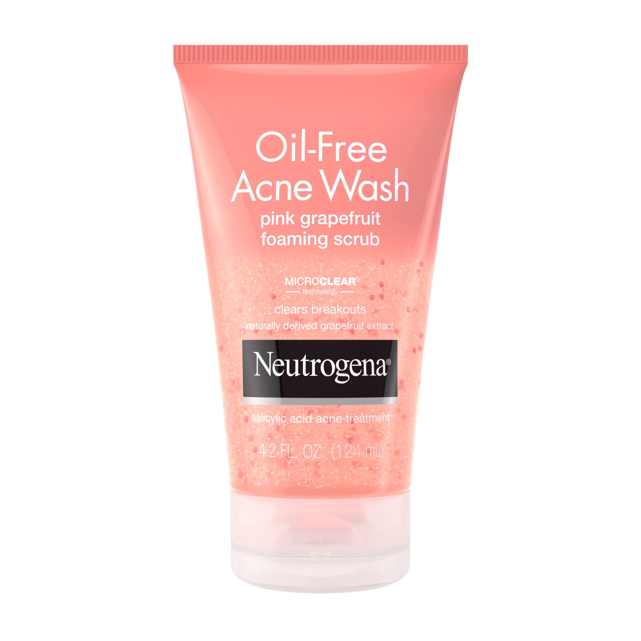 Neutrogena Oil-Free Pink Grapefruit Face Scrub, Salicylic Acid Acne Face Wash, 4.2 fl oz