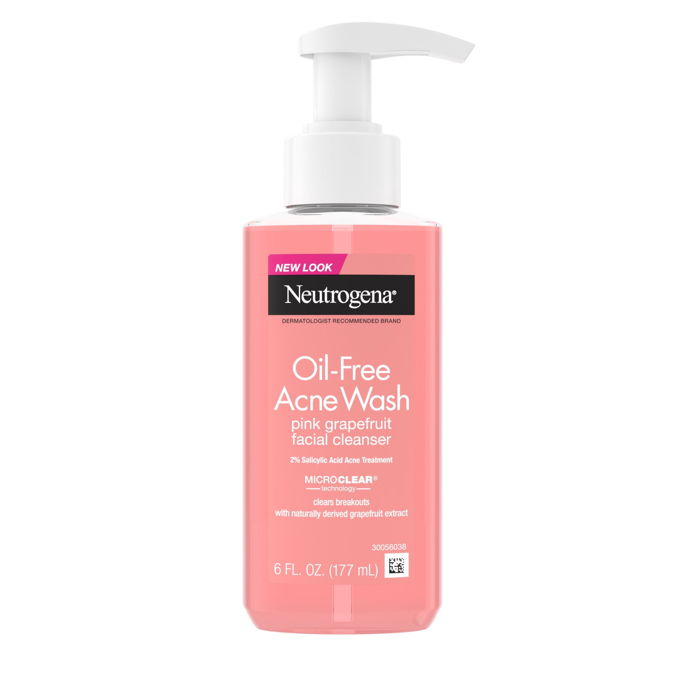 Neutrogena Oil-Free Pink Grapefruit Acne Face Wash, Vitamin C & Salicylic Acid Cleanser, Daily Acne Treatment For Face, Blemish & Blackhead Clearing Facial Cleanser, 6 fl. oz