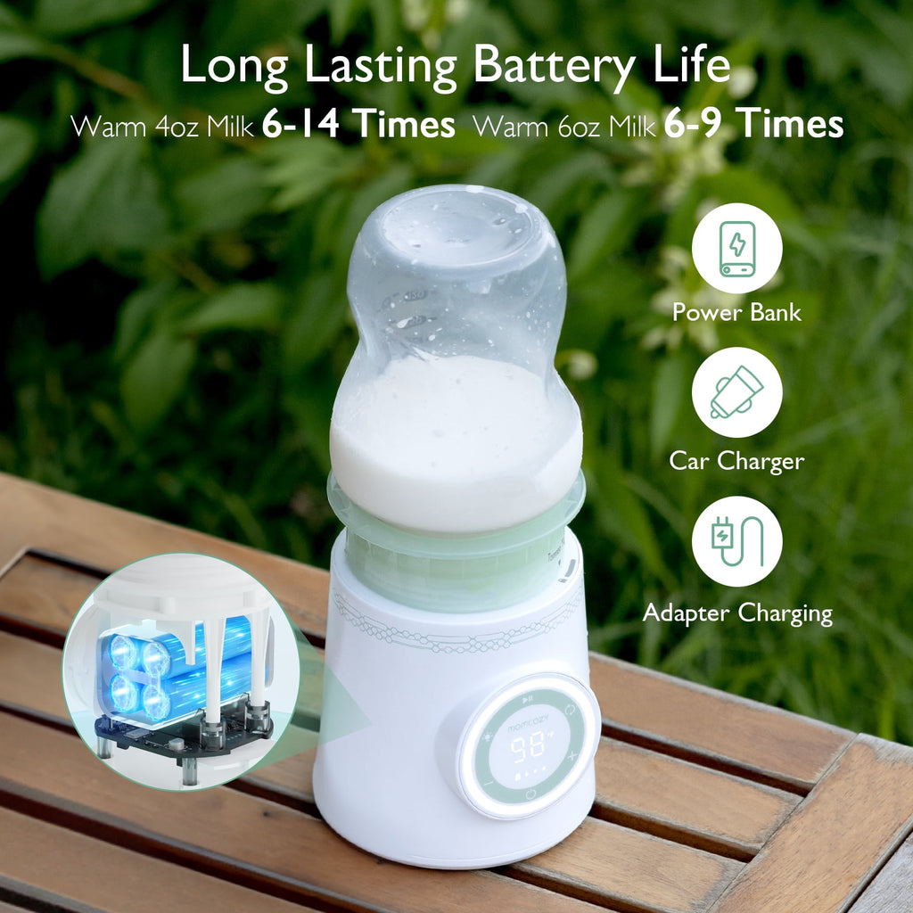 Momcozy Portable Bottle Warmer, Safety Material Baby Bottle Warmer for Travel with 5 Connectors