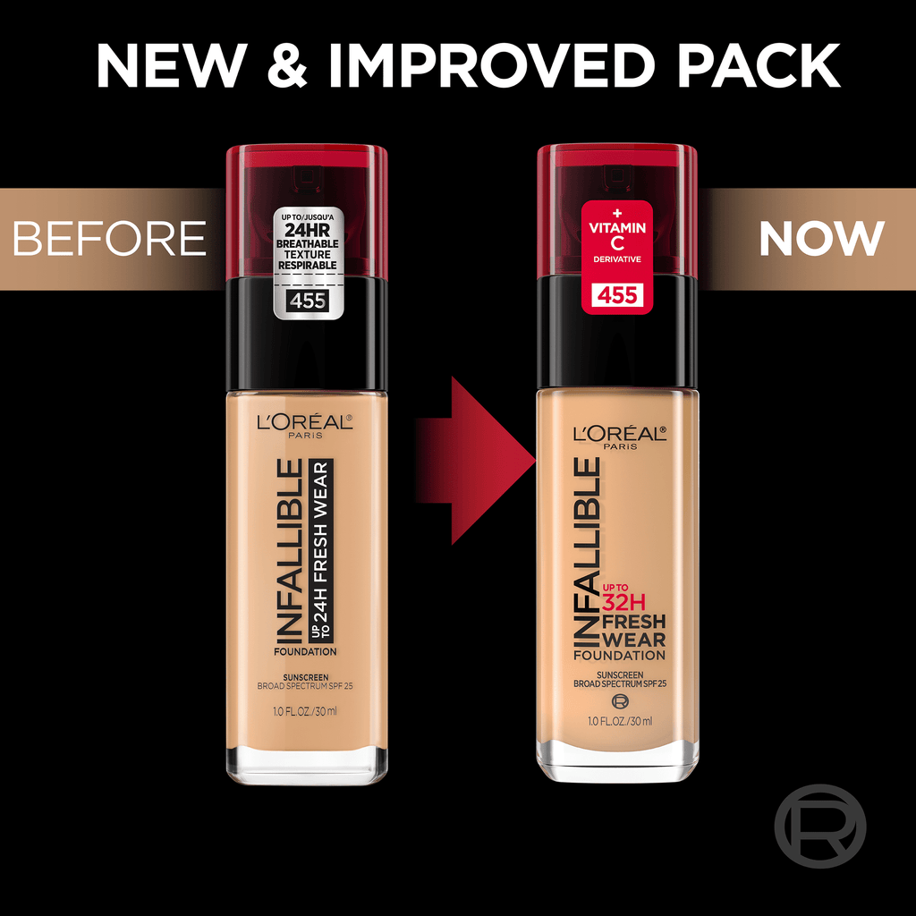 L'Oreal Paris Infallible Up to 32 HR Fresh Wear Liquid Foundation Makeup, 515 Copper, 1 fl oz