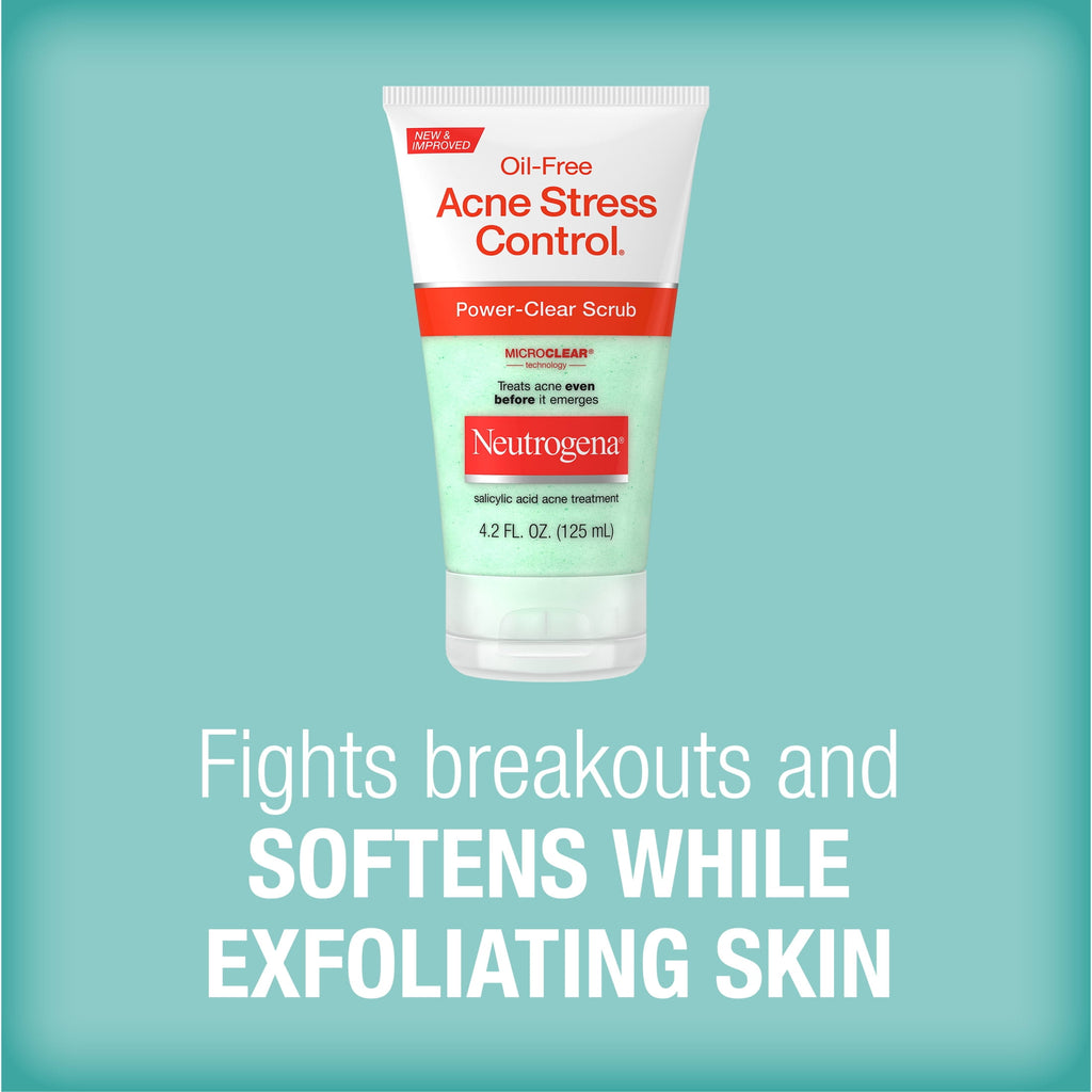 Neutrogena Oil-Free Acne Face Wash, Exfoliating Face Scrub & Treatment, 4.2 fl oz