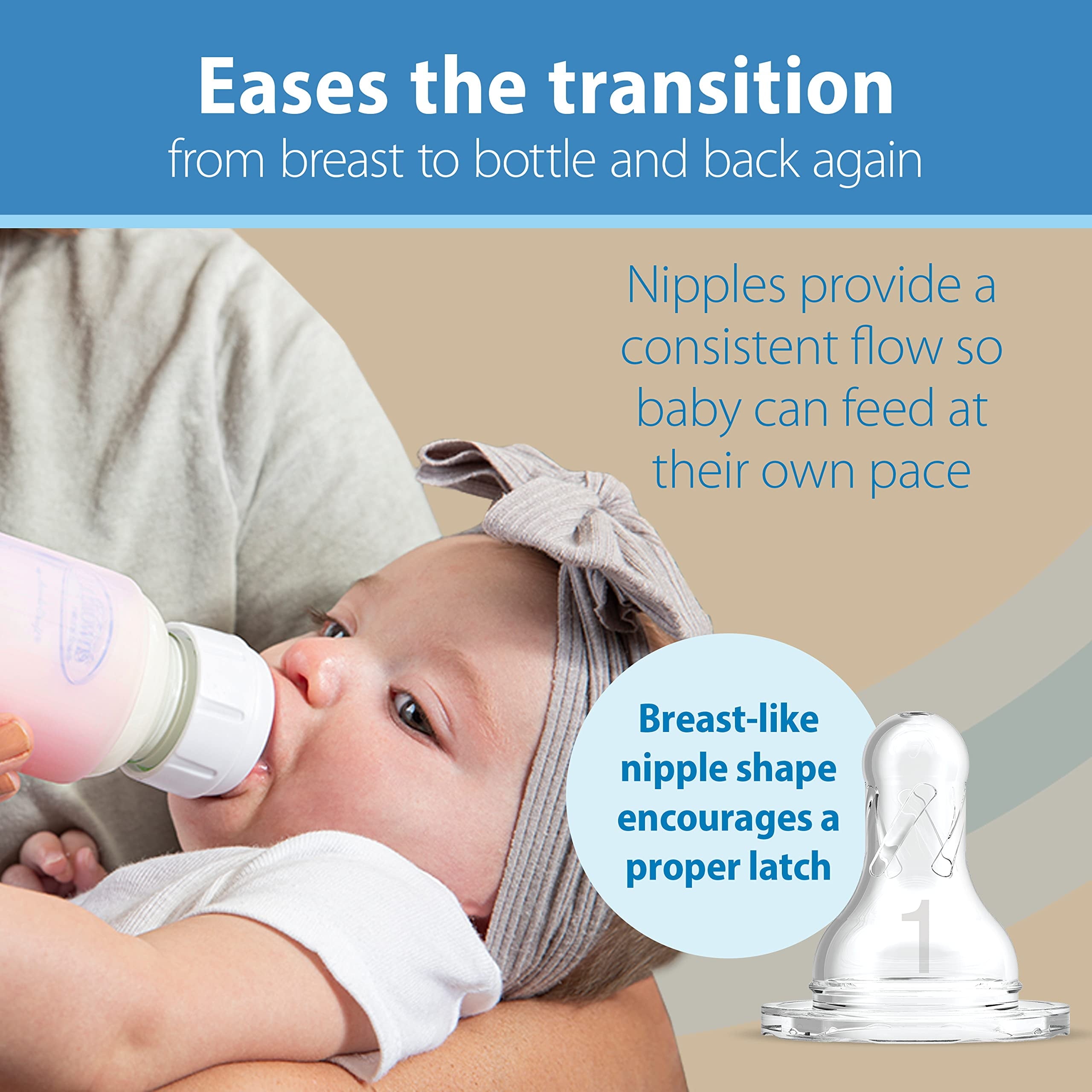 Dr. Brown's Natural Flow Anti-Colic Options+ Narrow Glass Baby Bottle, 8oz, Blue/Glow Sleeves, 3 Pack