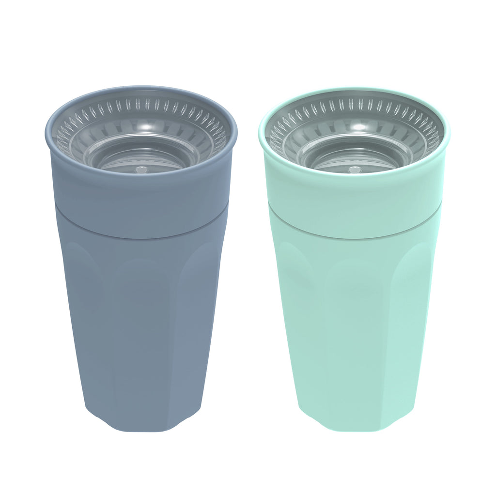 Dr. Brown's Milestones Cheers 360 Training Cup for Toddler/Baby, Leak-Free, Blue/Aqua, 10 oz, 9m+, 2-Pack