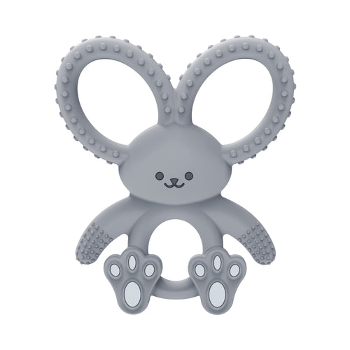 Dr. Brown's Flexees Teether, Gray Bunny, Soft 100% Silicone, Baby Teether, BPA Free, 3m+, 1 Pack
