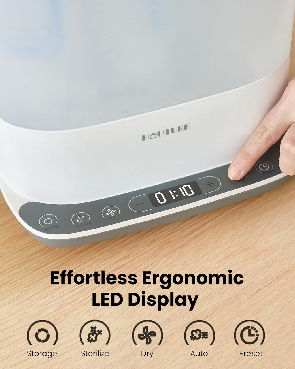 HAUTURE Bottle Sterilizer and Dryer, 6-in-1 Electric Steam Sterilizer for Baby Bottles & Accessories