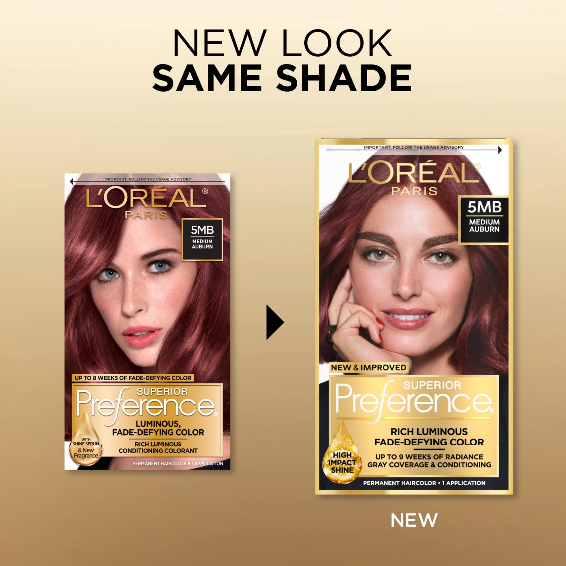L'Oreal Paris Superior Preference Fade-Defying Permanent Hair Color, 5MB Medium Auburn, 1 kit