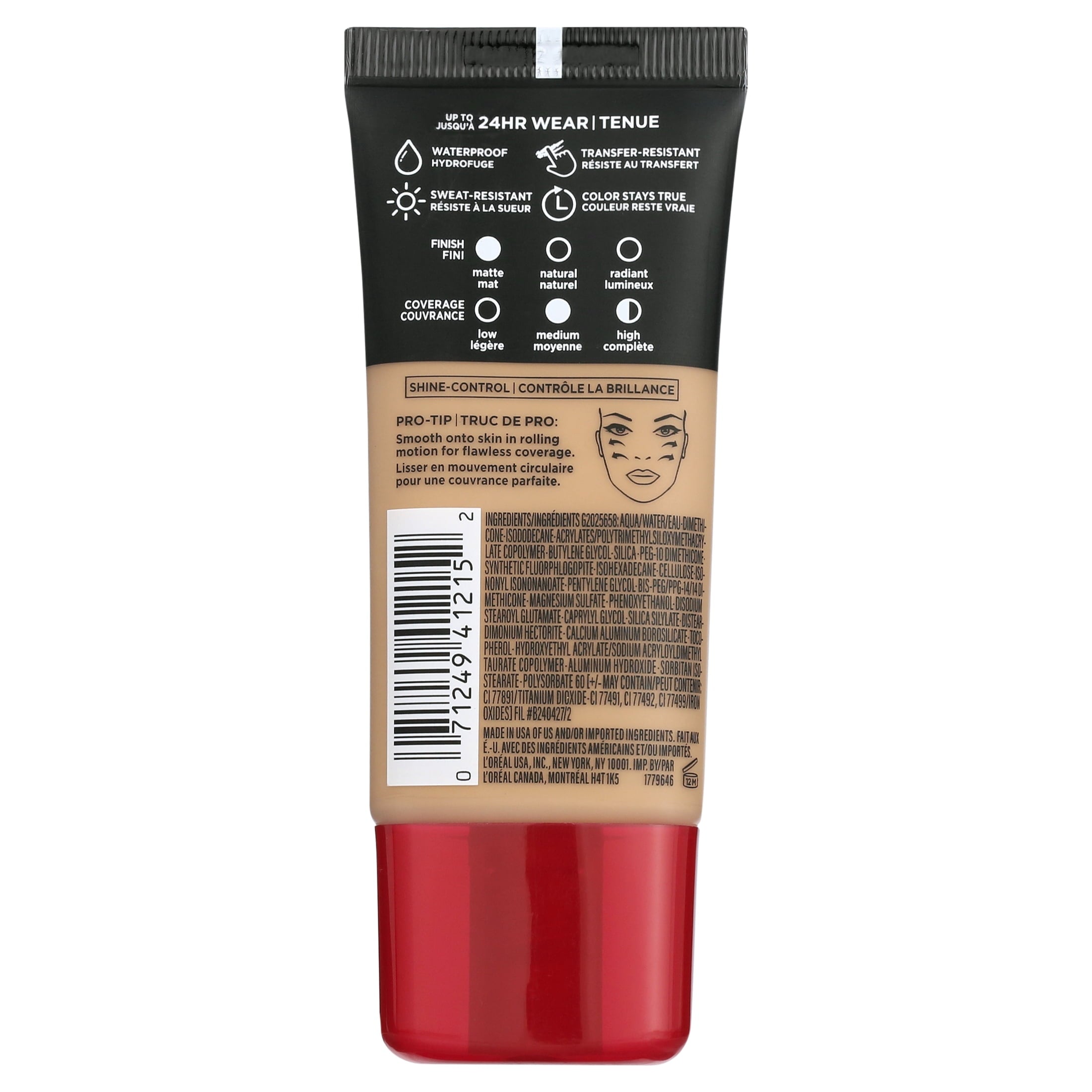 L'Oreal Paris Infallible Pro-Matte Blendable Foundation, Oil Free, Sand, 1 fl oz