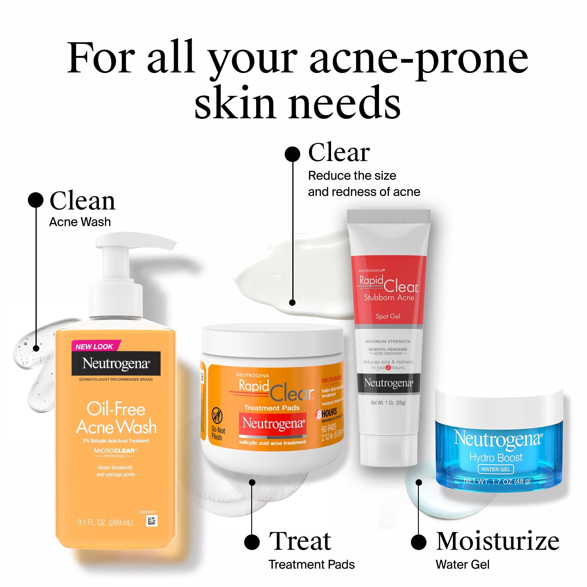 Neutrogena Rapid Clear Acne Spot Treatment, Benzoyl Peroxide 10% Pimple Cream, 1 oz
