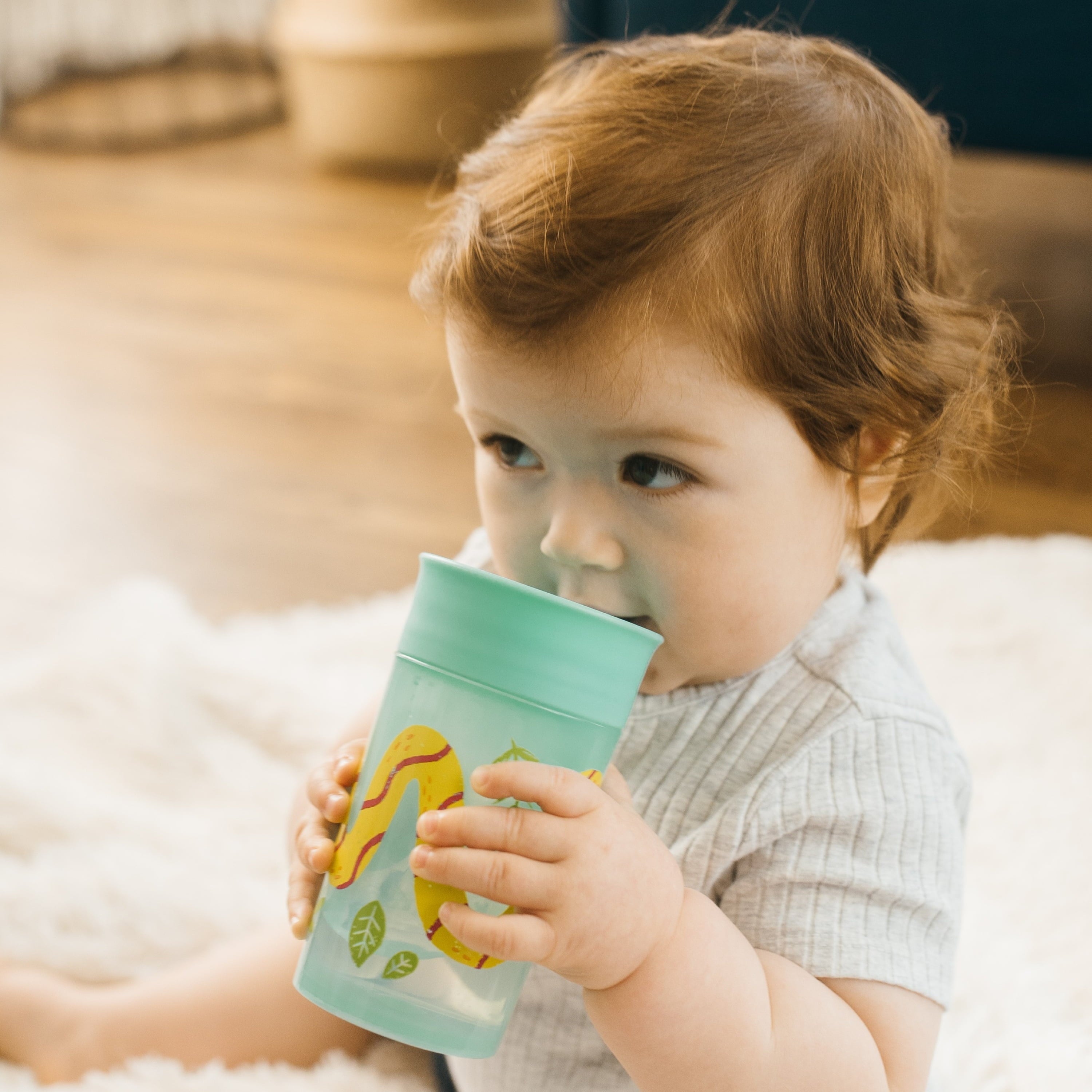 Dr. Brown's Milestones Cheers360 Training Sippy Cup - Green Animals - 10oz