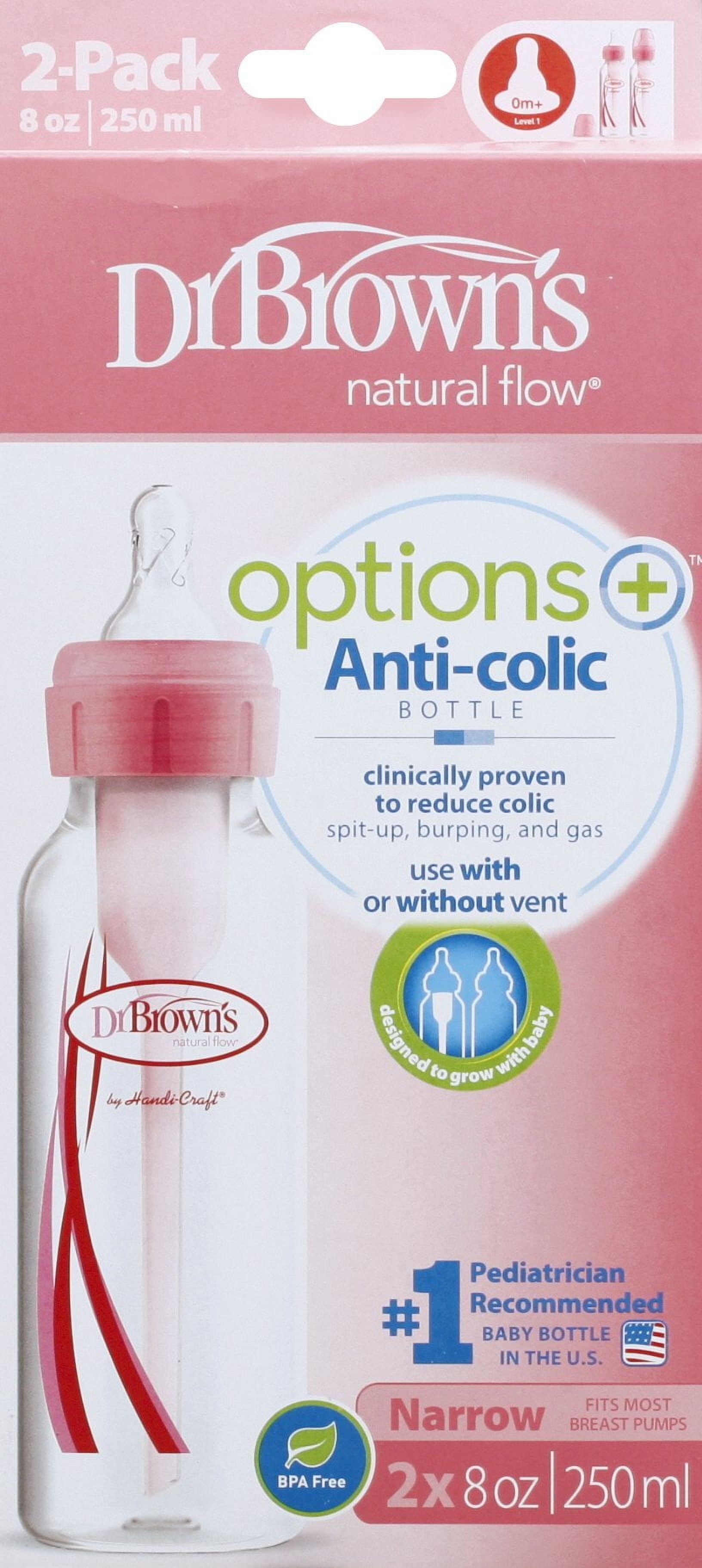 Dr. Brown's Natural Flow Options Reduces Colic Pink Bottles - 2 CT