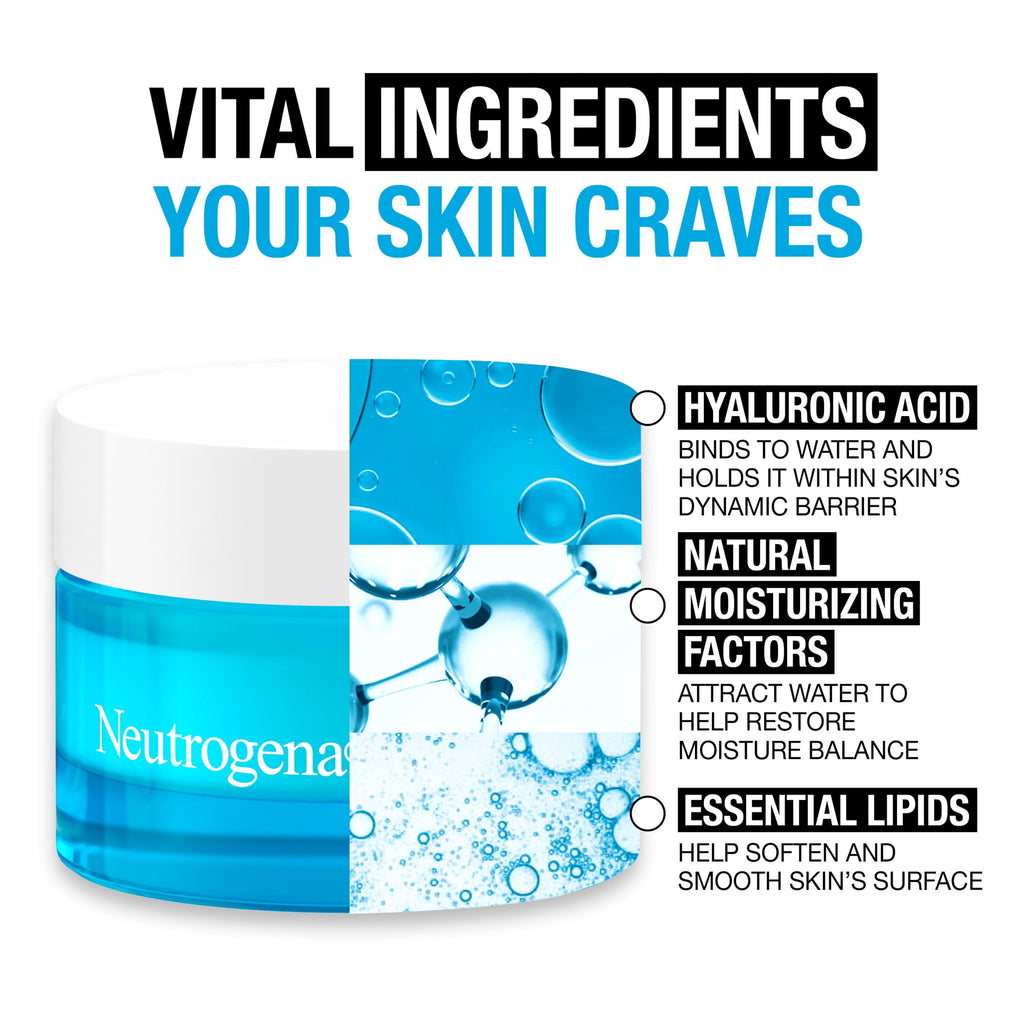 (2 pack) Neutrogena Hydro Boost Hyaluronic Acid Water Cream, Face Moisturizer, 0.5 fl oz