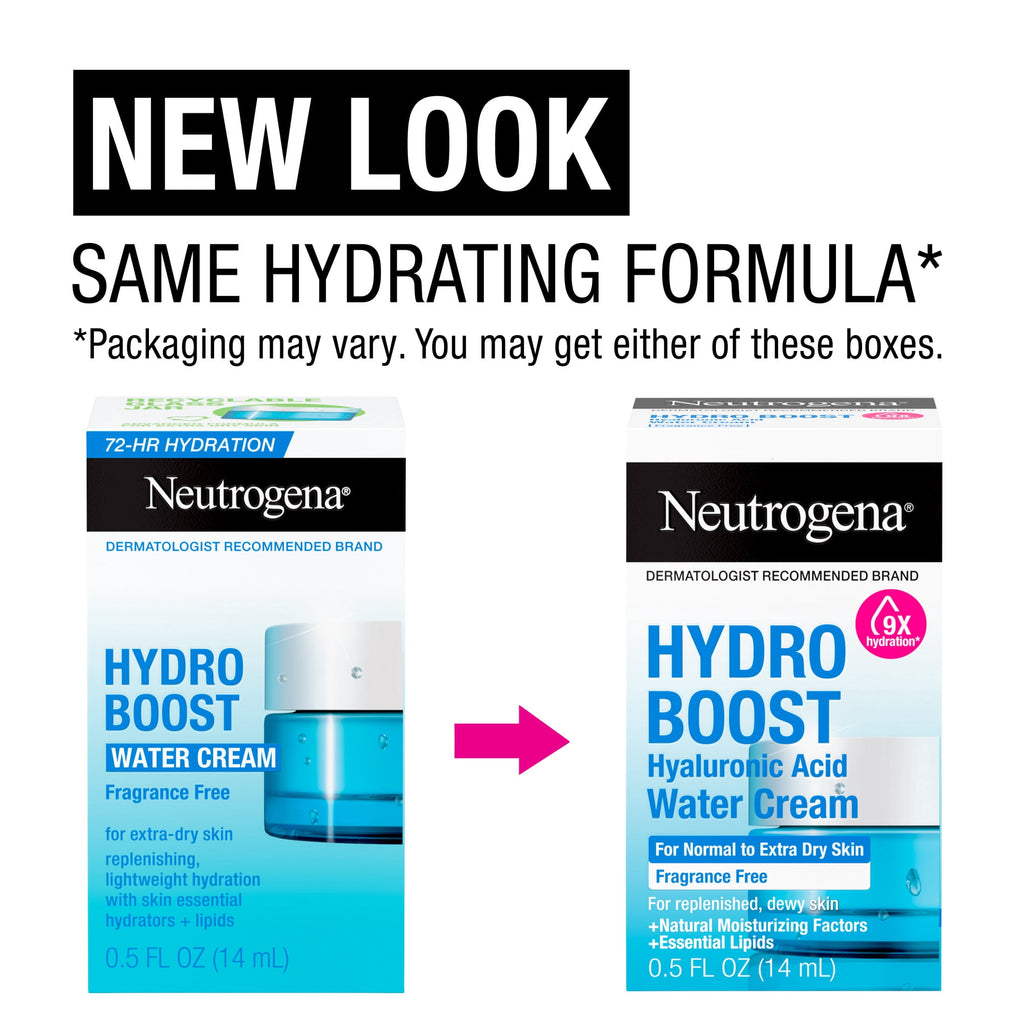 (2 pack) Neutrogena Hydro Boost Hyaluronic Acid Water Cream, Face Moisturizer, 0.5 fl oz