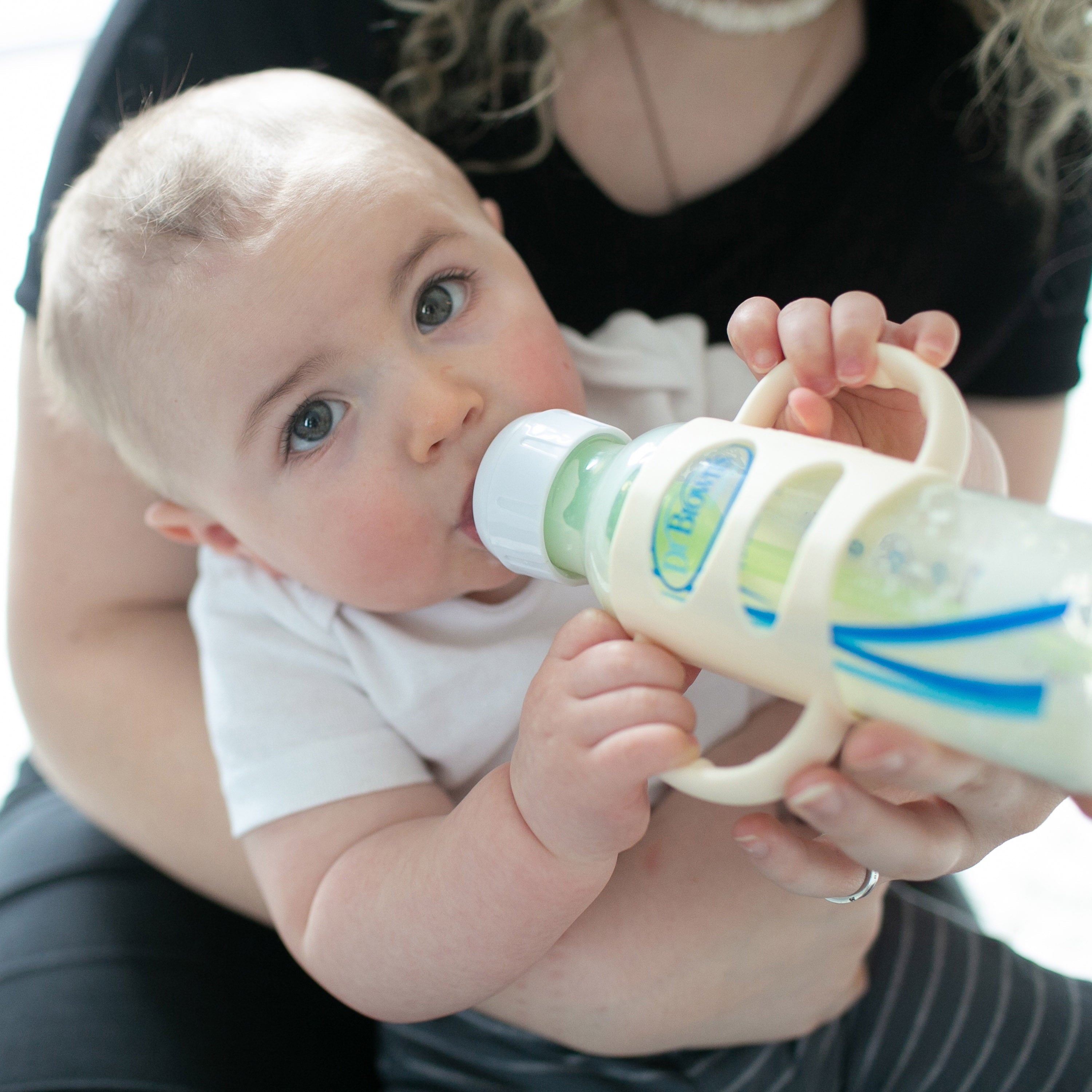 Dr. Brown's Milestones 100% Silicone Baby Bottle Handles, Narrow, Ecru, 1 Pack