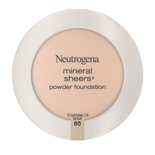 (2 pack) Neutrogena Mineral Sheers Powder Foundation, Natural Beige 60,.34 oz
