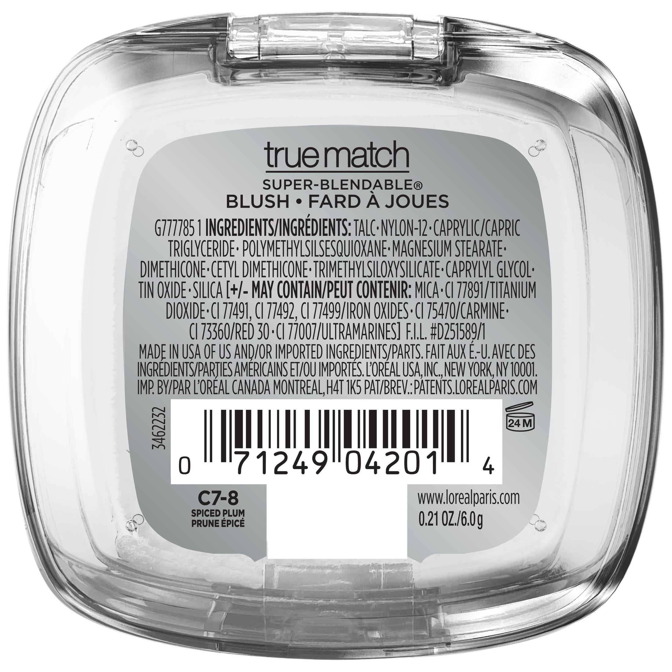 L'Oreal Paris True Match Super Blendable Blush, Soft Powder Texture, Spiced Plum, 0.21 oz